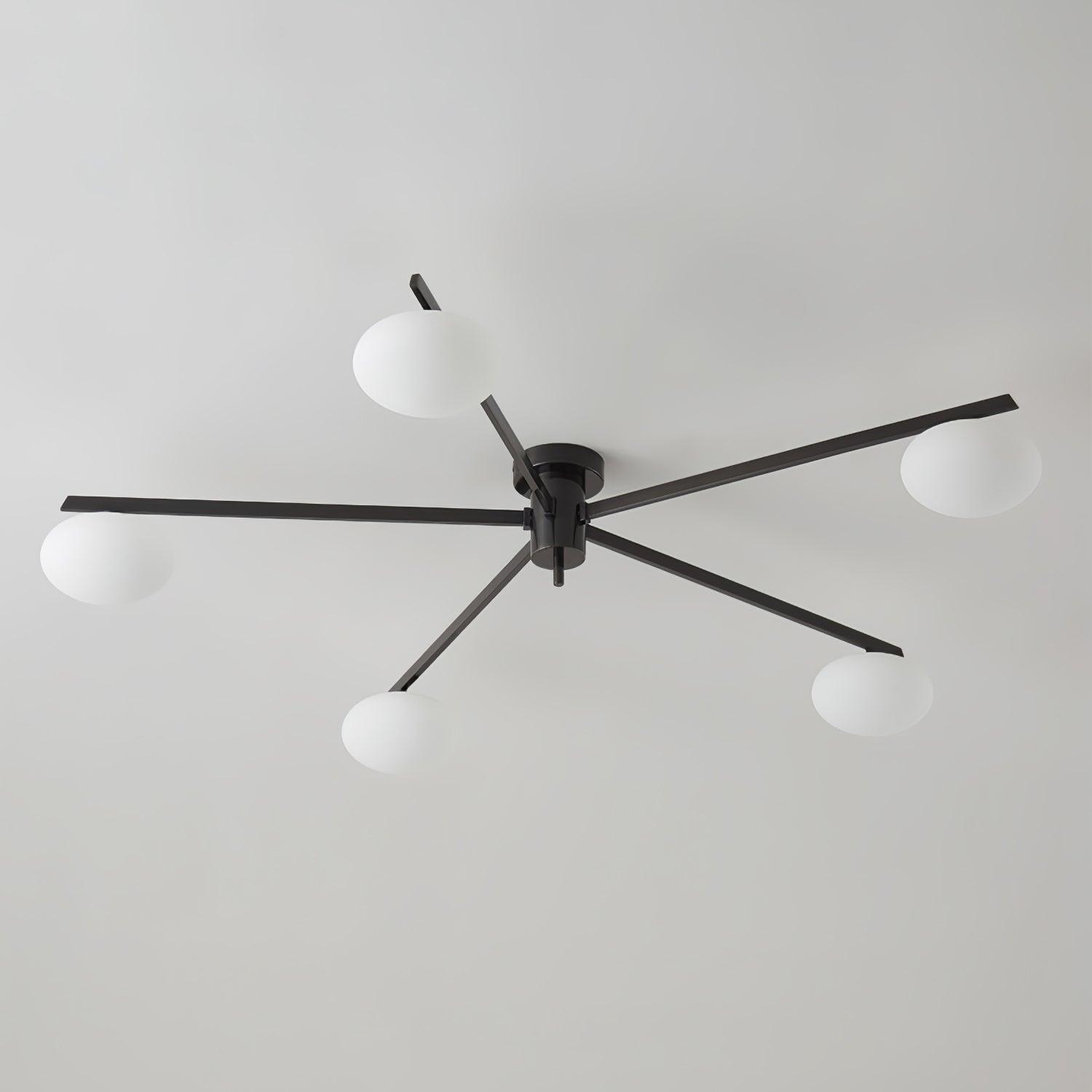 Jania Modern Glass Black Ceiling Light - Neutralighting