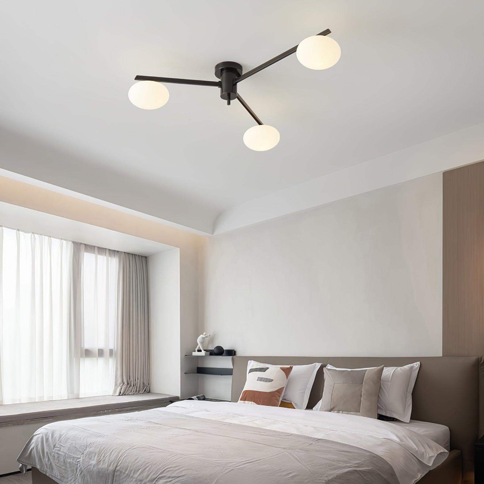 Jania Modern Glass Black Ceiling Light - Neutralighting
