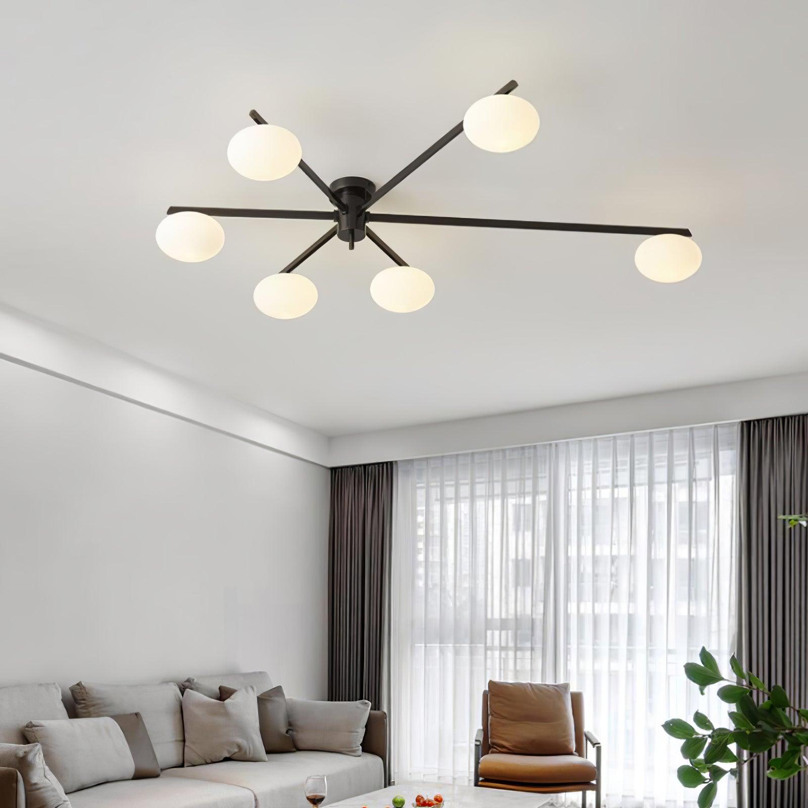 Jania Modern Glass Black Ceiling Light - Neutralighting