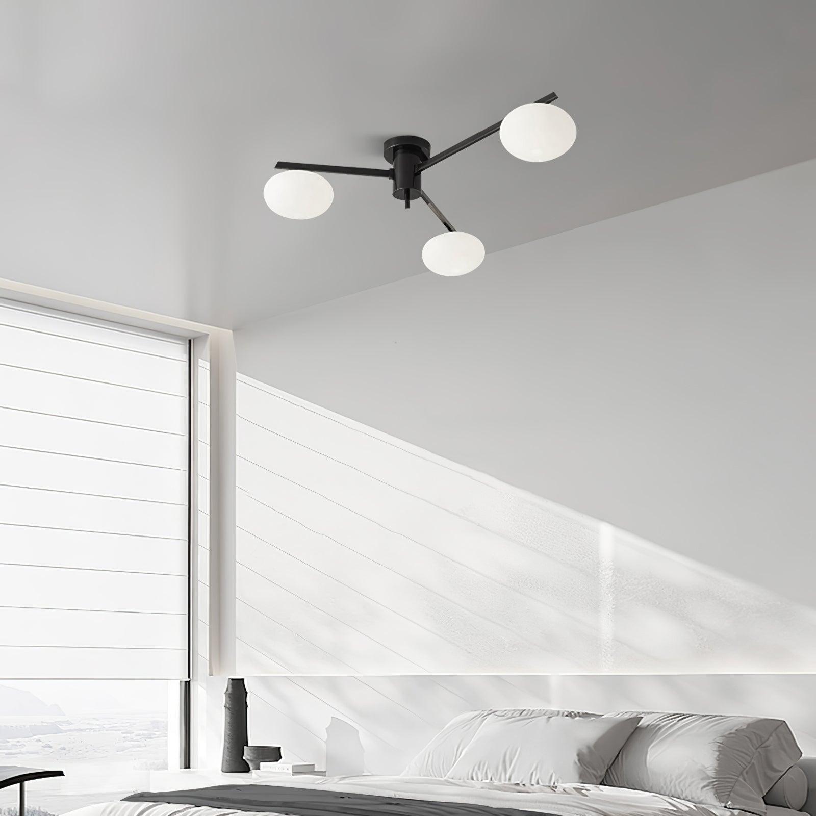 Jania Modern Glass Black Ceiling Light - Neutralighting