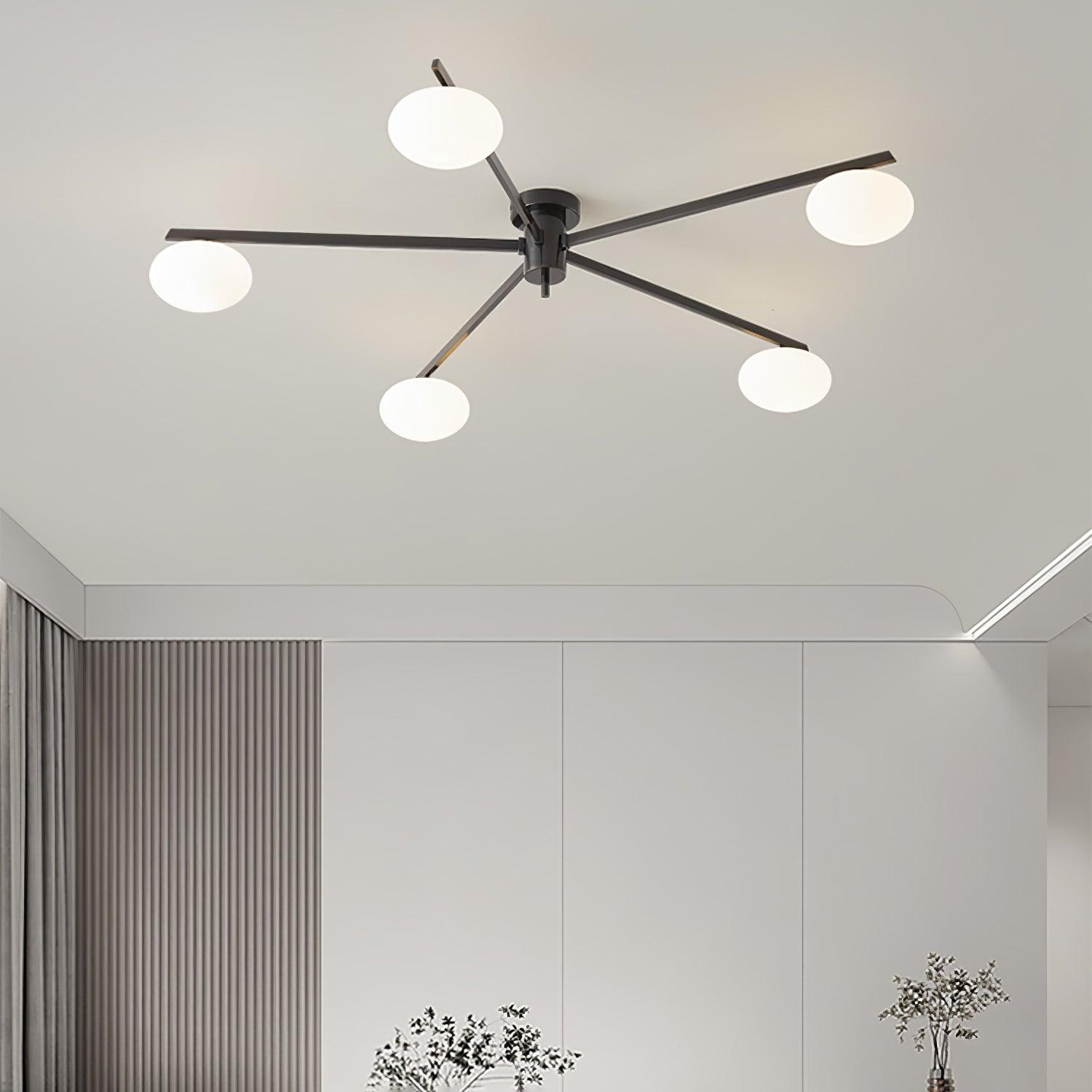 Jania Modern Glass Black Ceiling Light - Neutralighting