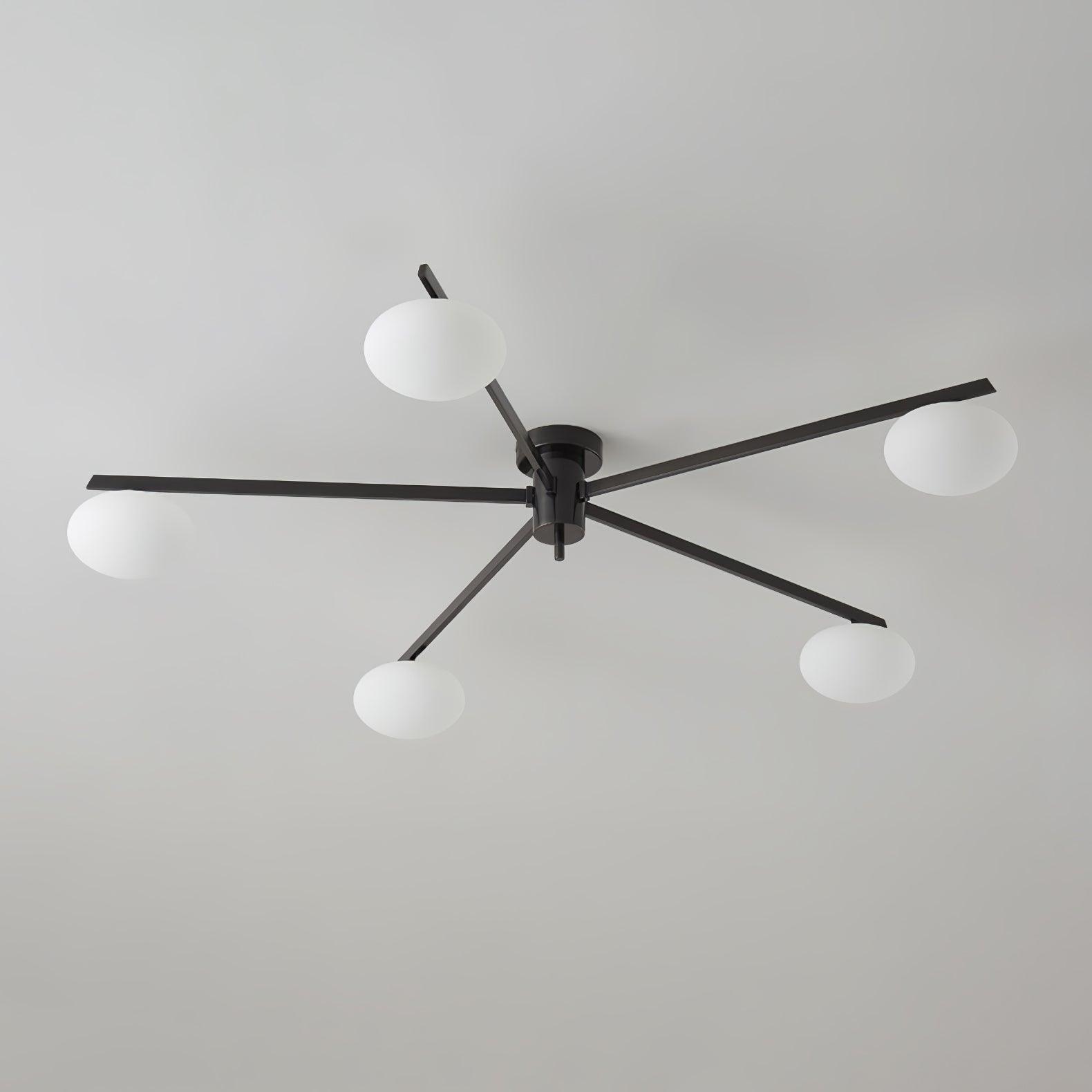 Jania Modern Glass Black Ceiling Light - Neutralighting