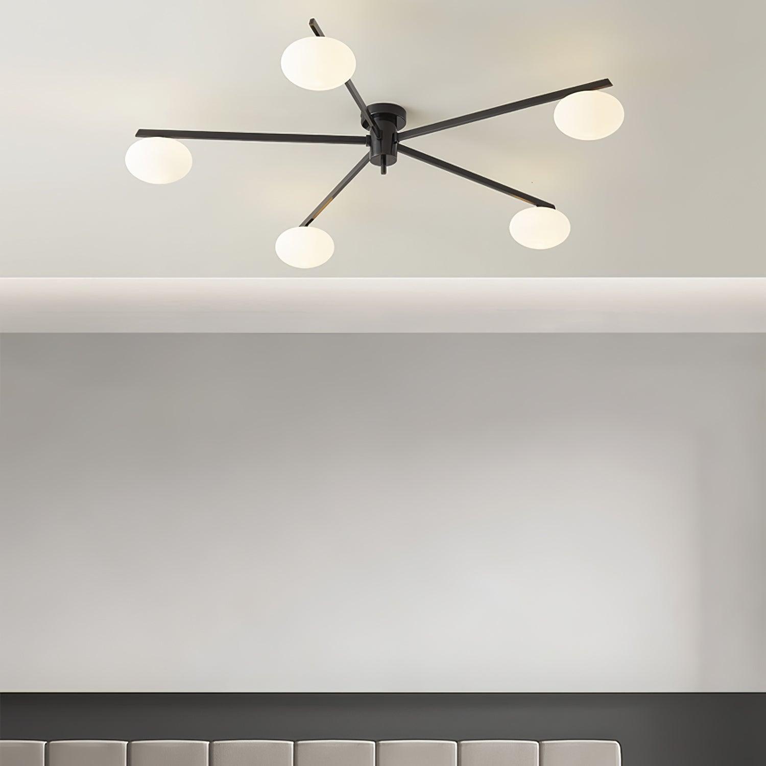 Jania Modern Glass Black Ceiling Light - Neutralighting