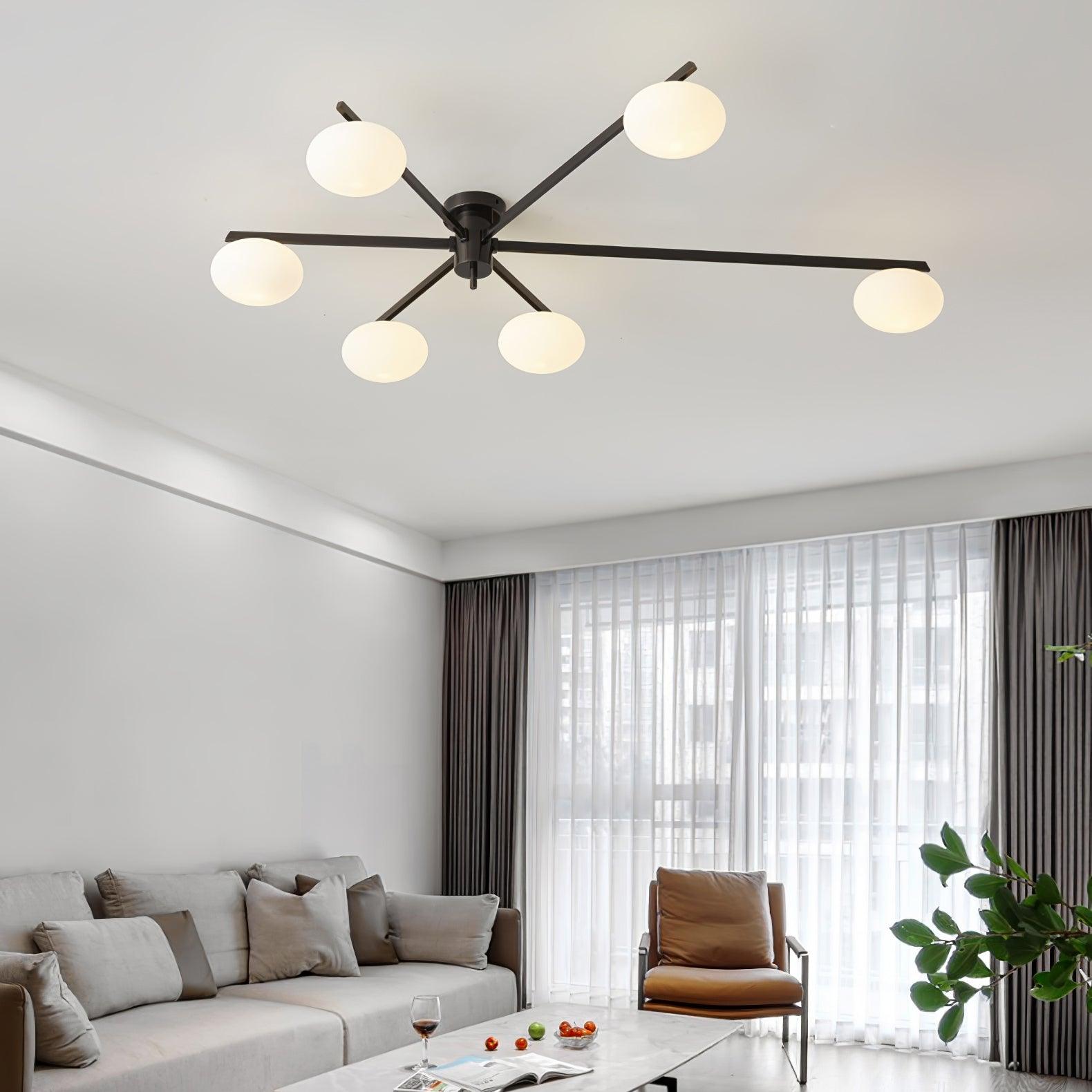 Jania Modern Glass Black Ceiling Light - Neutralighting