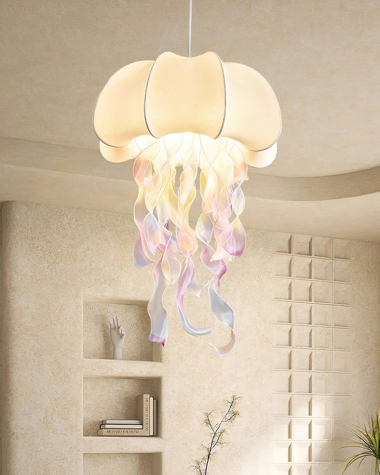 Jellyfish Pendant Light with Iridescent Ribbons - Neutralighting