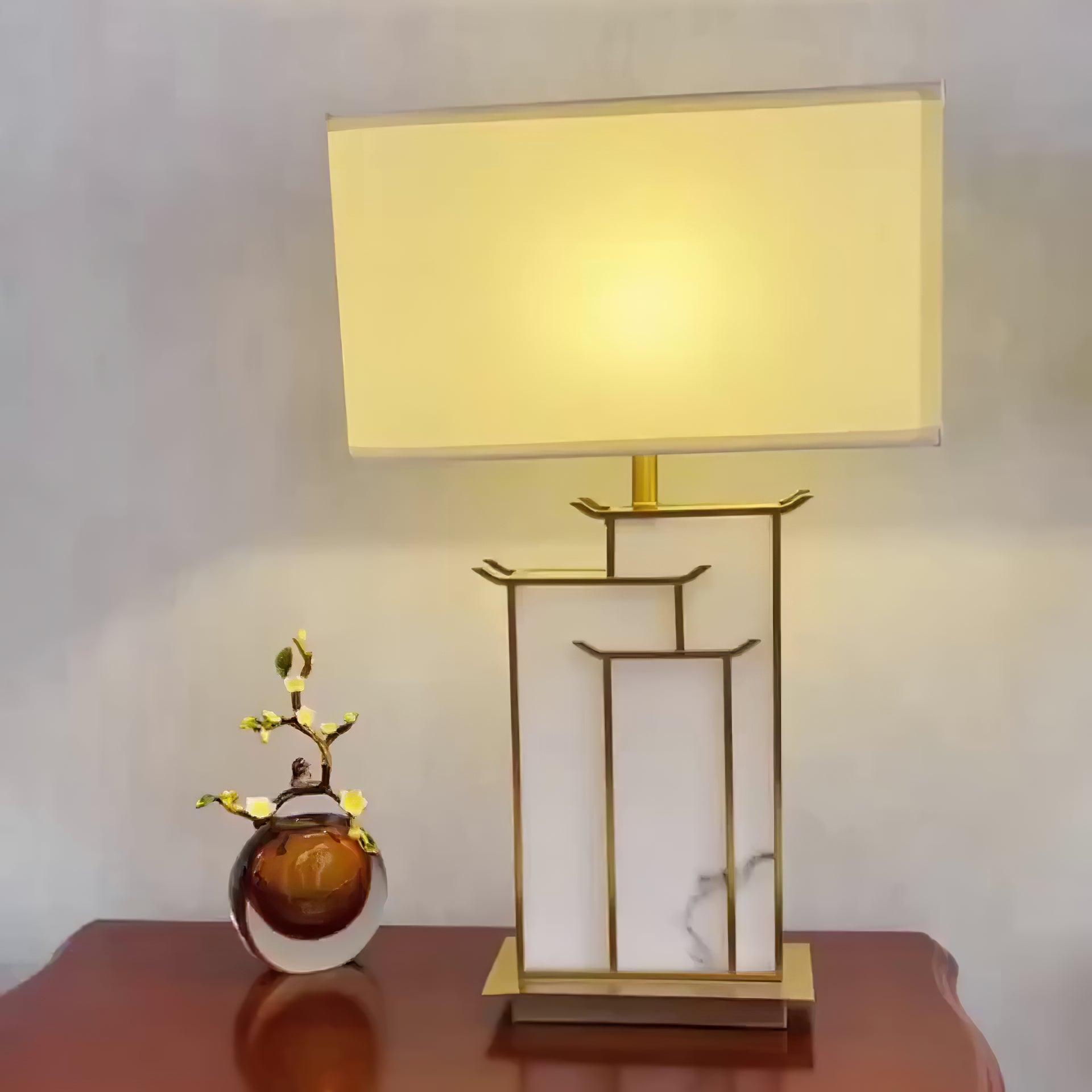 Nysilor Rectangular Glass Table Lamp - Neutralighting