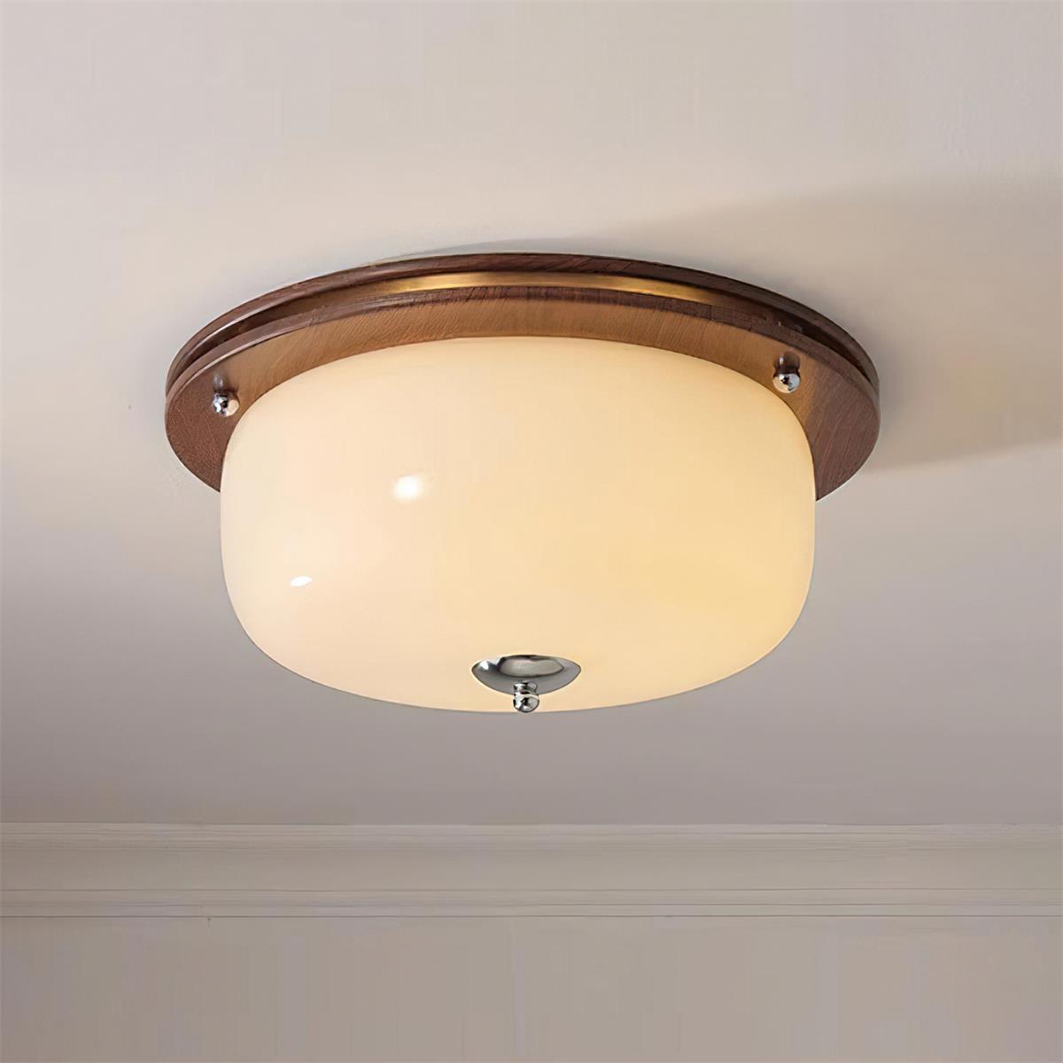 Ceiling Light Glass Flush Mount Modern Minimalist Walnut Brown - Neutralighting