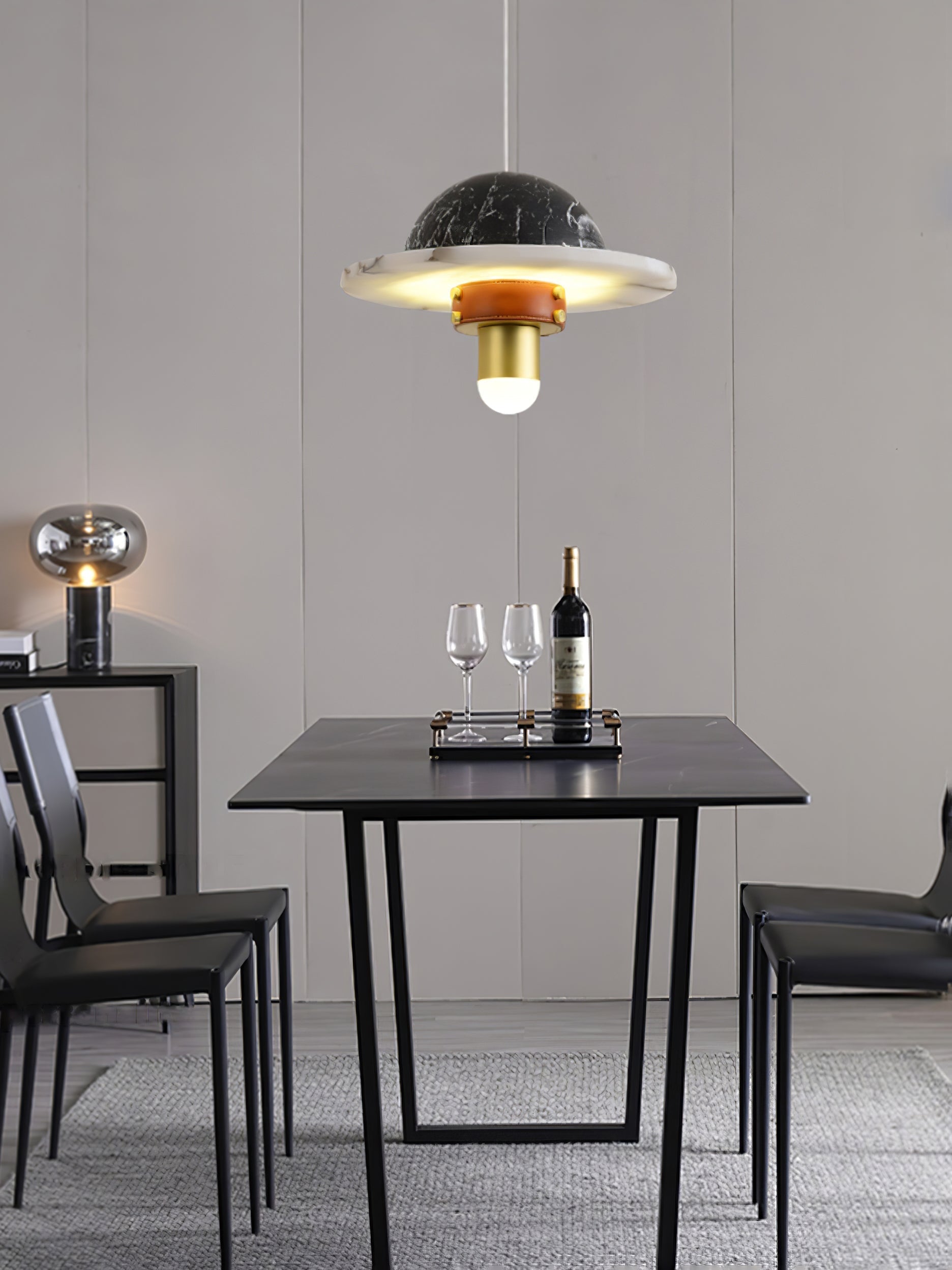 Jutta Pendant Lamp Marble Leather Fusion - Neutralighting