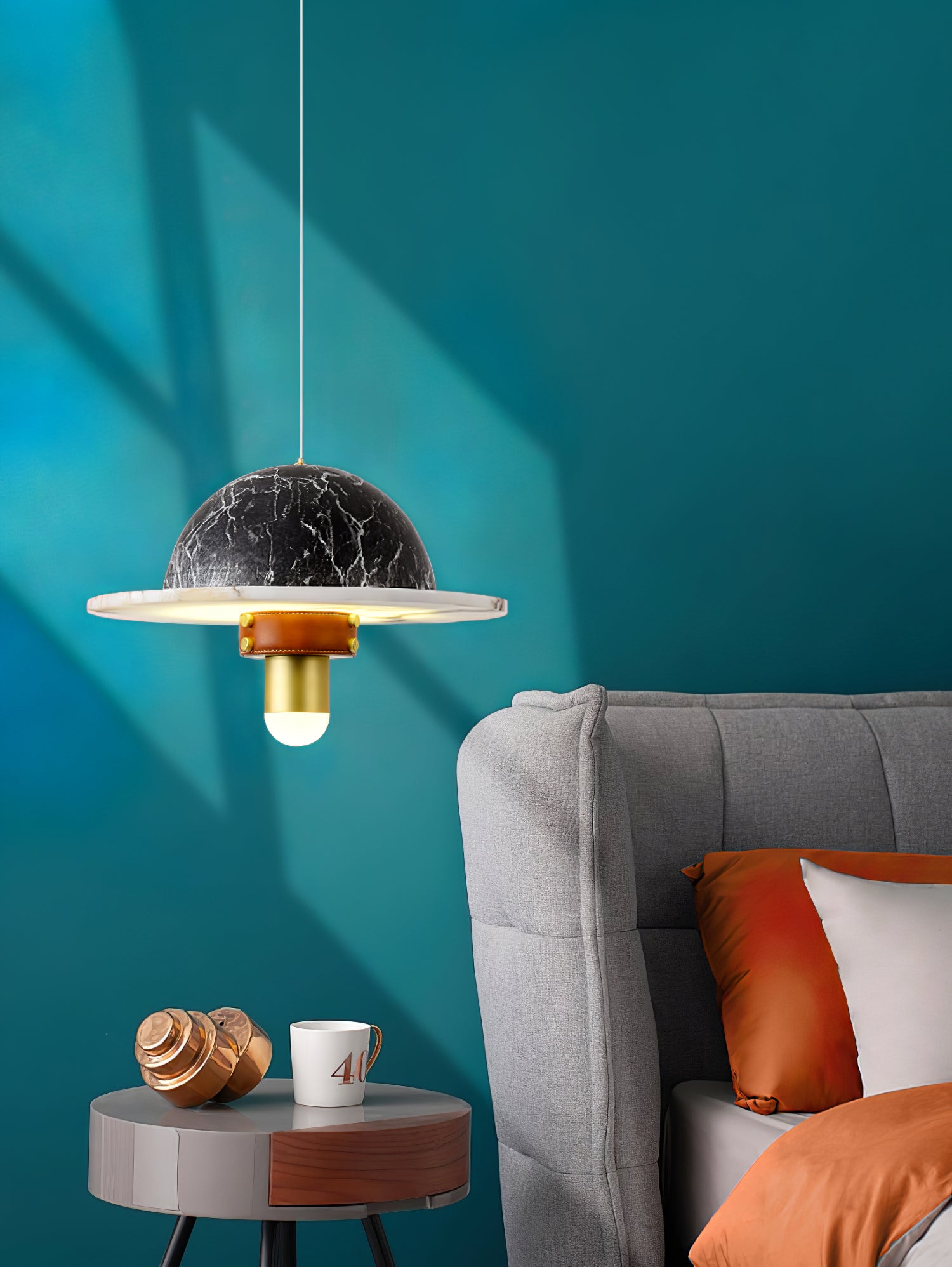 Jutta Pendant Lamp Marble Leather Fusion - Neutralighting