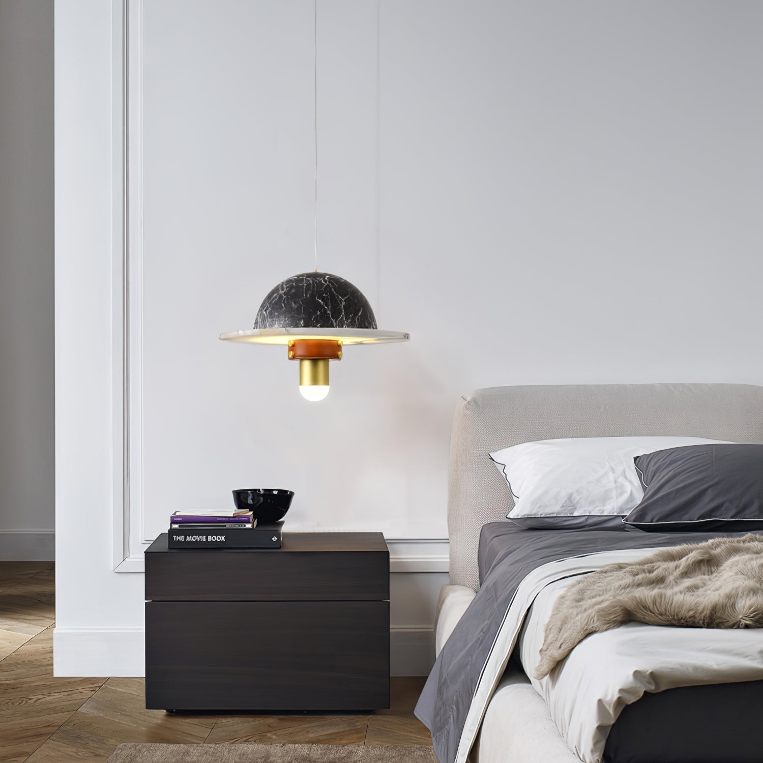Jutta Pendant Lamp Marble Leather Fusion - Neutralighting