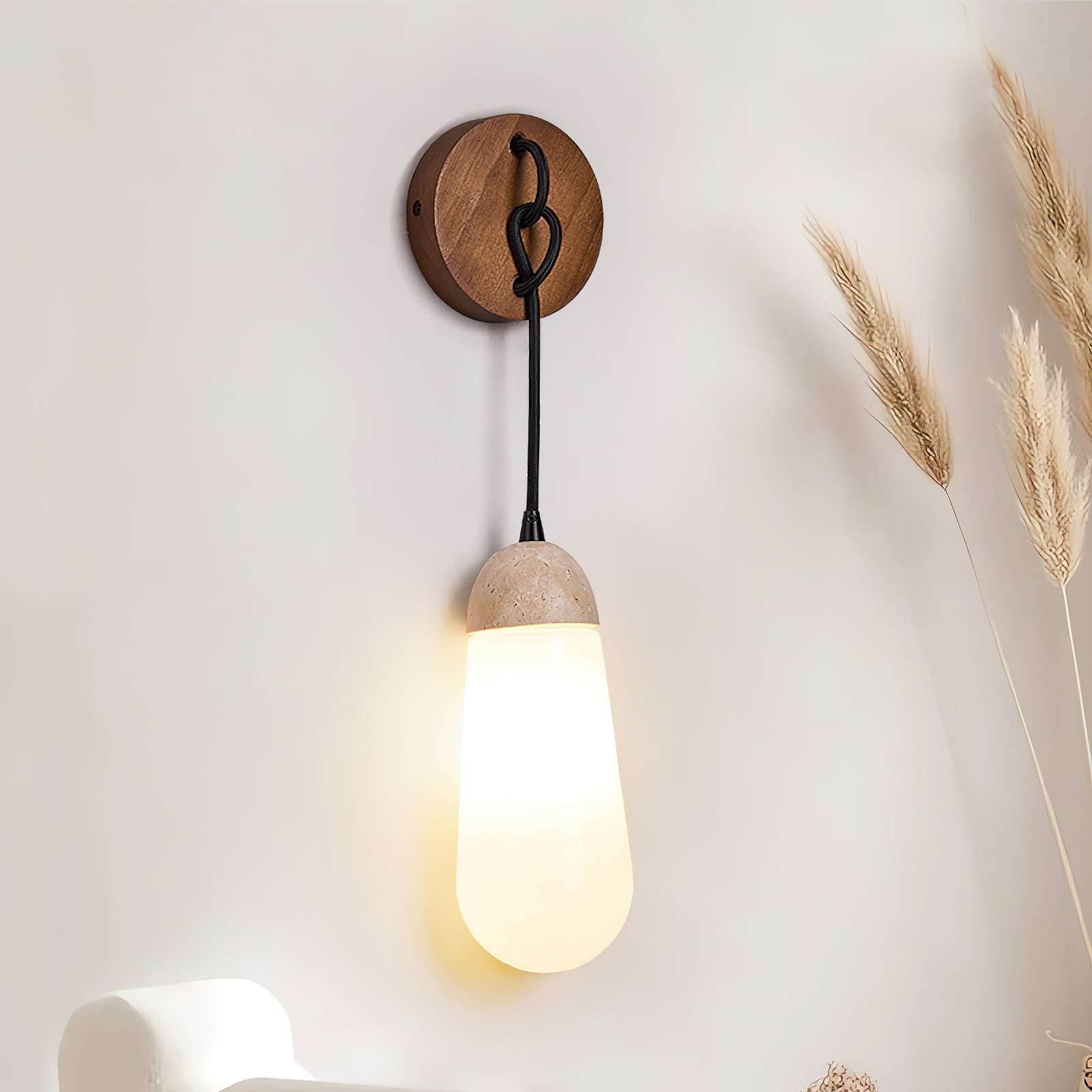 Ritta Wall Lamp Travertine Teardrop-shaped - Neutralighting
