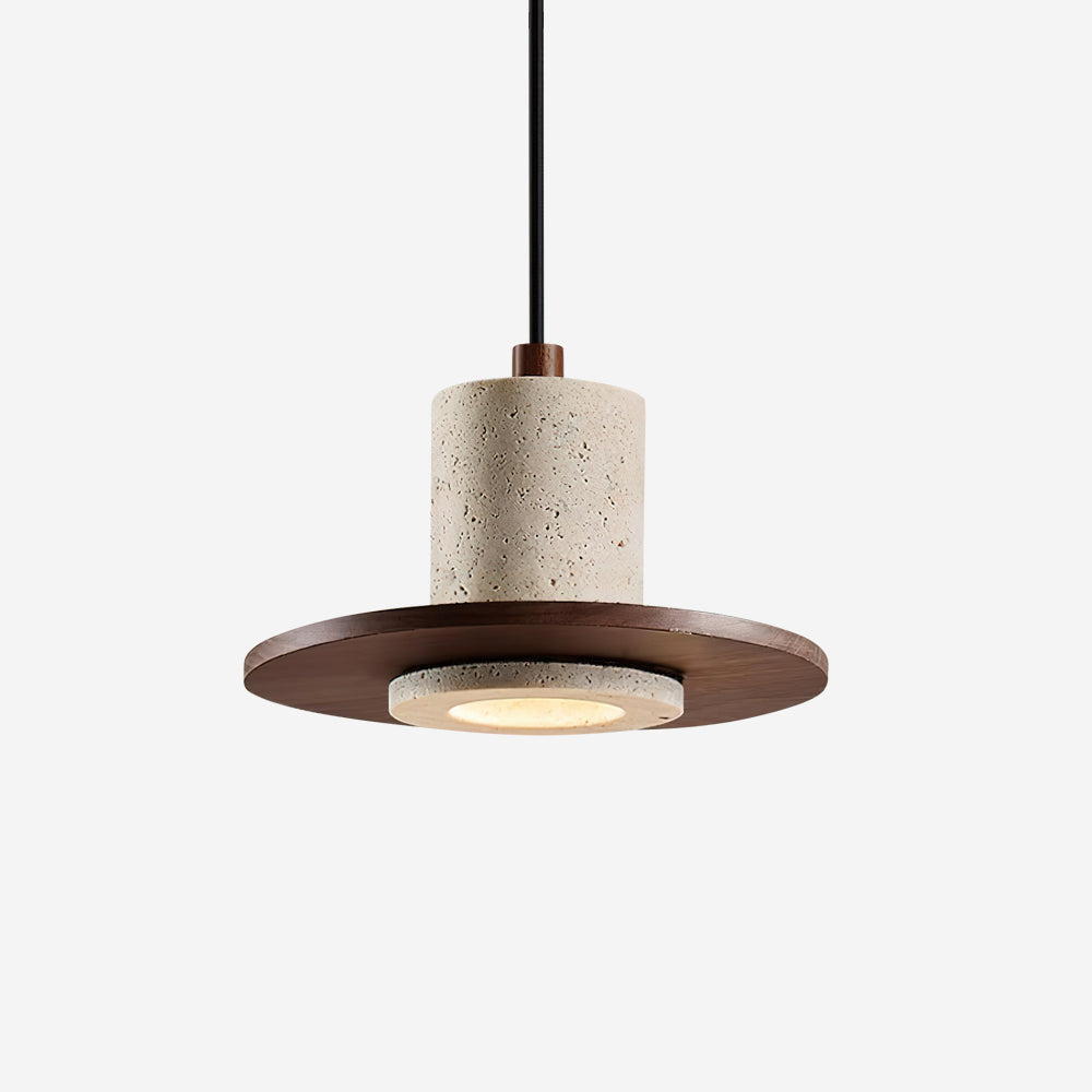 Ritta Travertine Pendant Light Top-hat Shape - Neutralighting