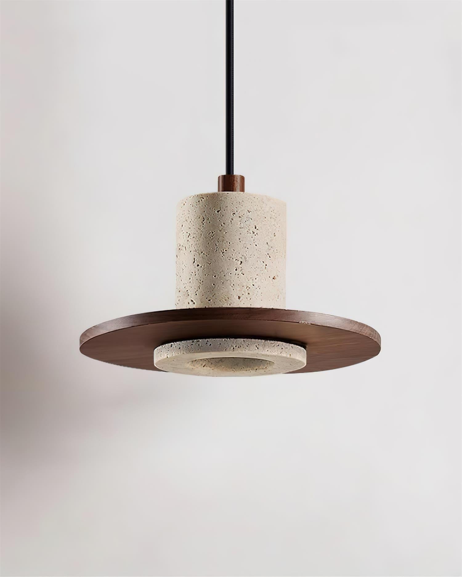 Ritta Travertine Pendant Light Top-hat Shape - Neutralighting