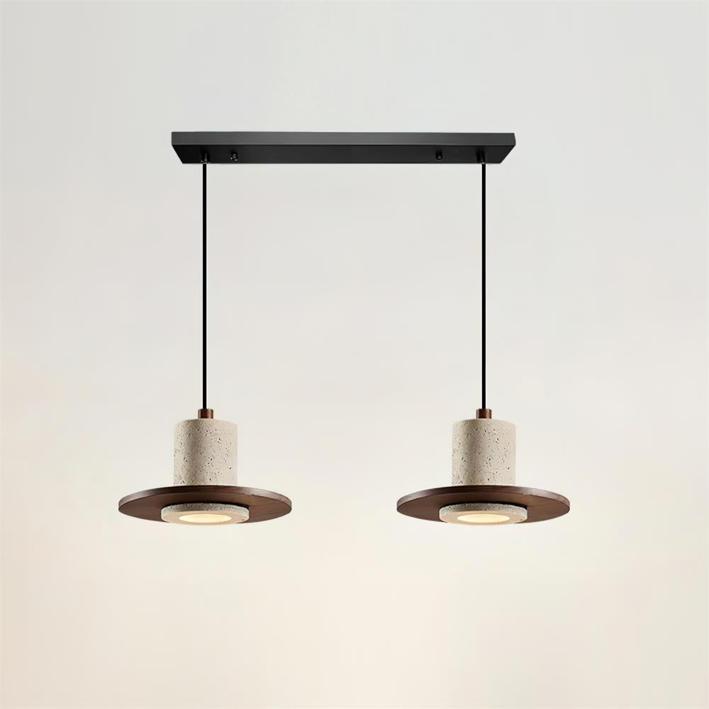 Ritta Travertine Pendant Light Top-hat Shape - Neutralighting