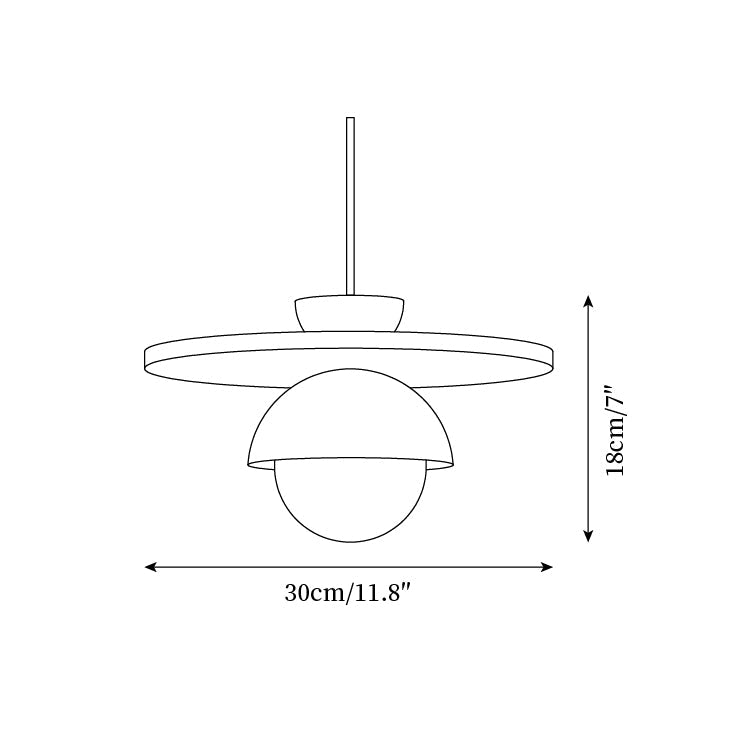 Pendant Lamp Glass Globe Travertine Disc Walnut Wood Natural - Neutralighting