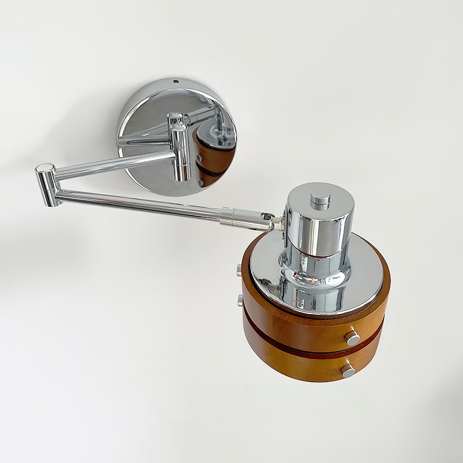 Wall Lamp Metal & Wood Barrel Shade Adjustable Mid-Century - Neutralighting