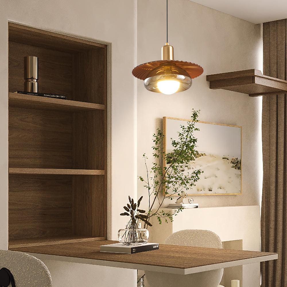 Elysor Brass and Glass Pendant Lamp - Neutralighting