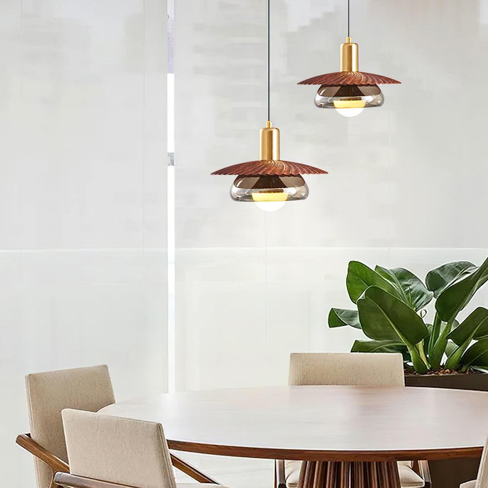Elysor Brass and Glass Pendant Lamp - Neutralighting