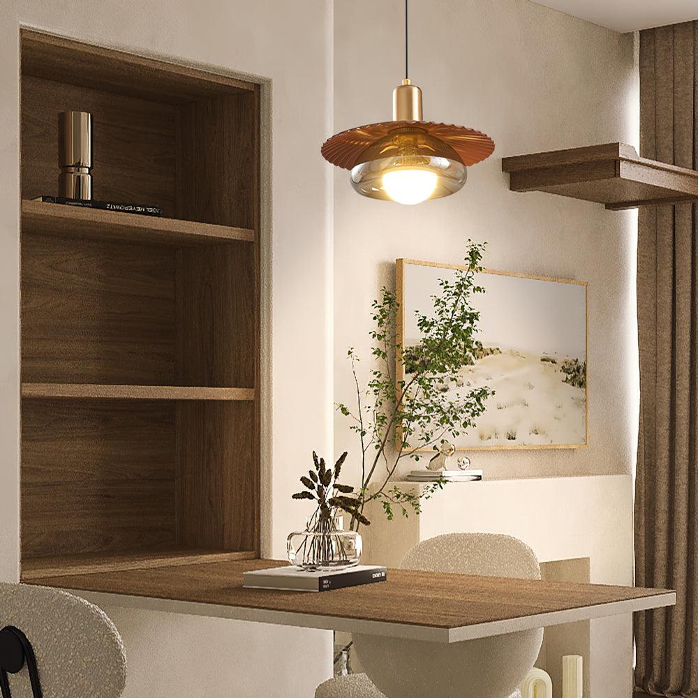 Elysor Brass and Glass Pendant Lamp - Neutralighting