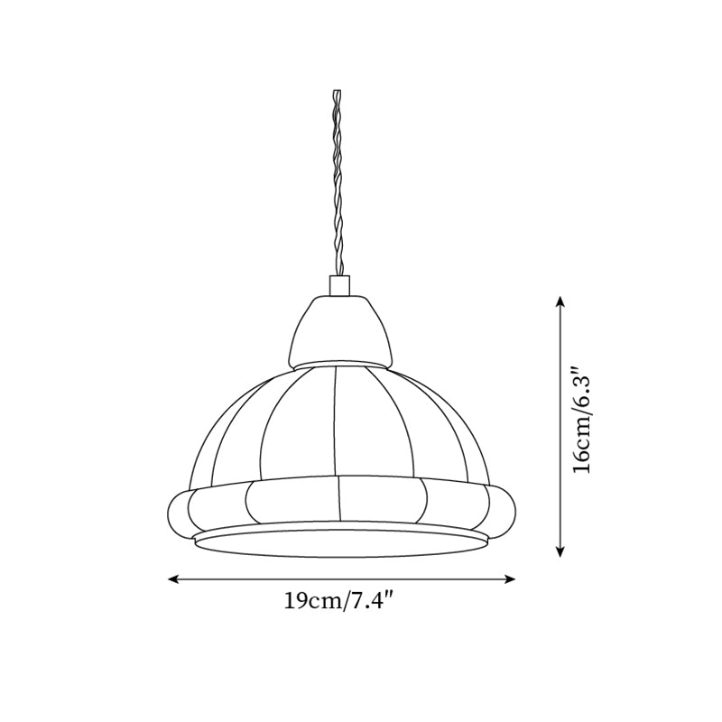 Pendant Lamp Glass Dome Shade Walnut Wood Accent Minimalist - Neutralighting