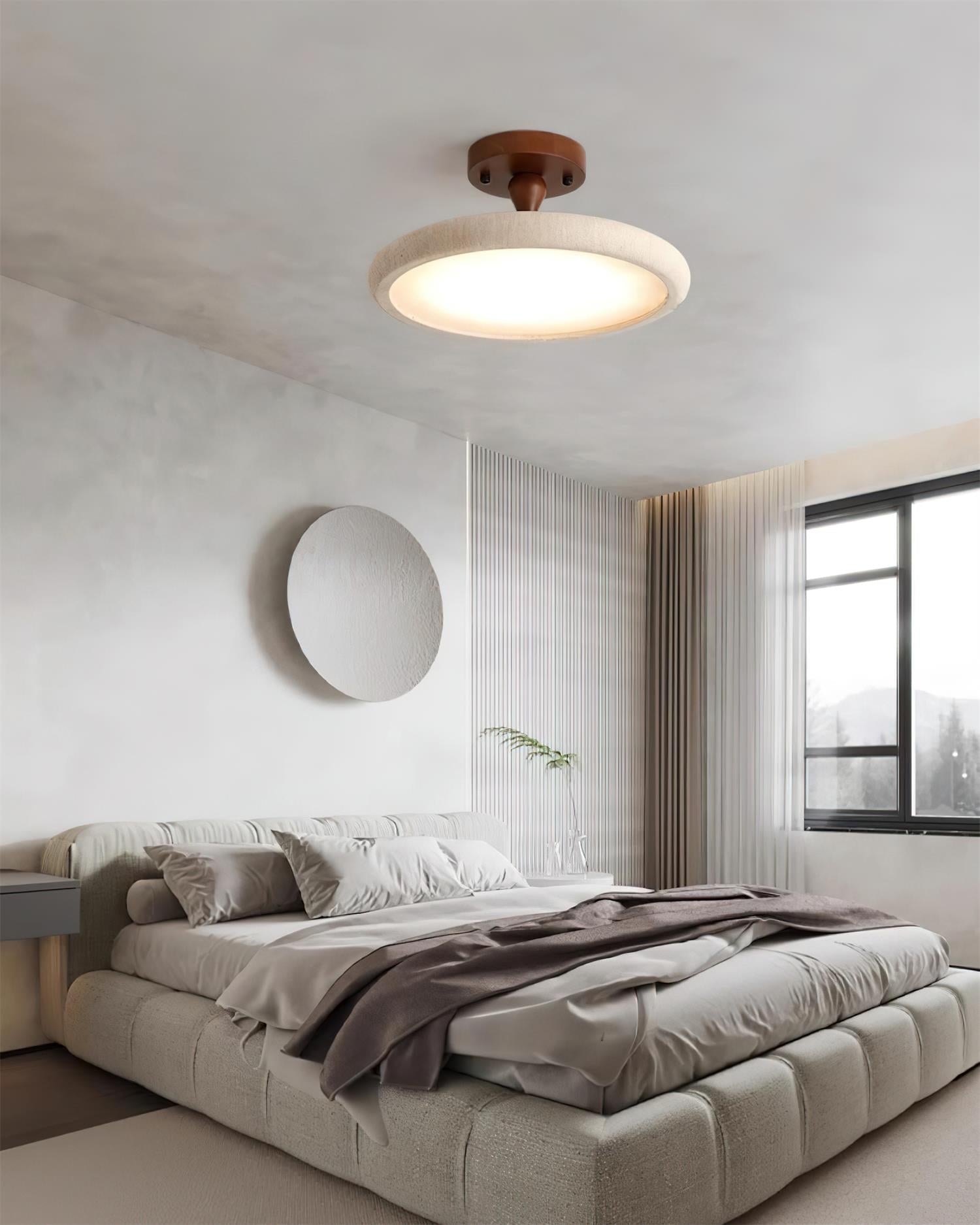 Dovai Travertine Semi Flush Ceiling Light - Neutralighting