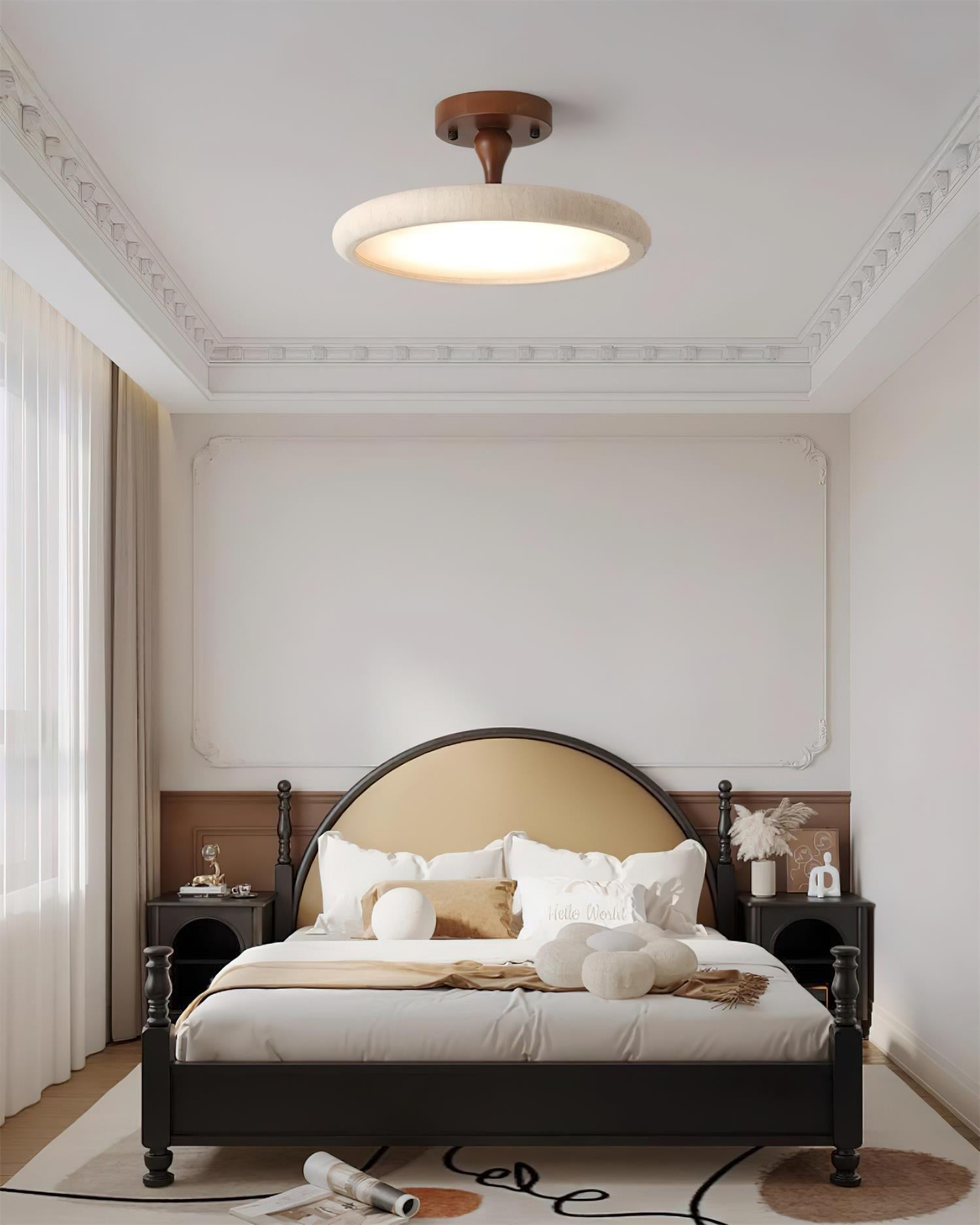 Dovai Travertine Semi Flush Ceiling Light - Neutralighting