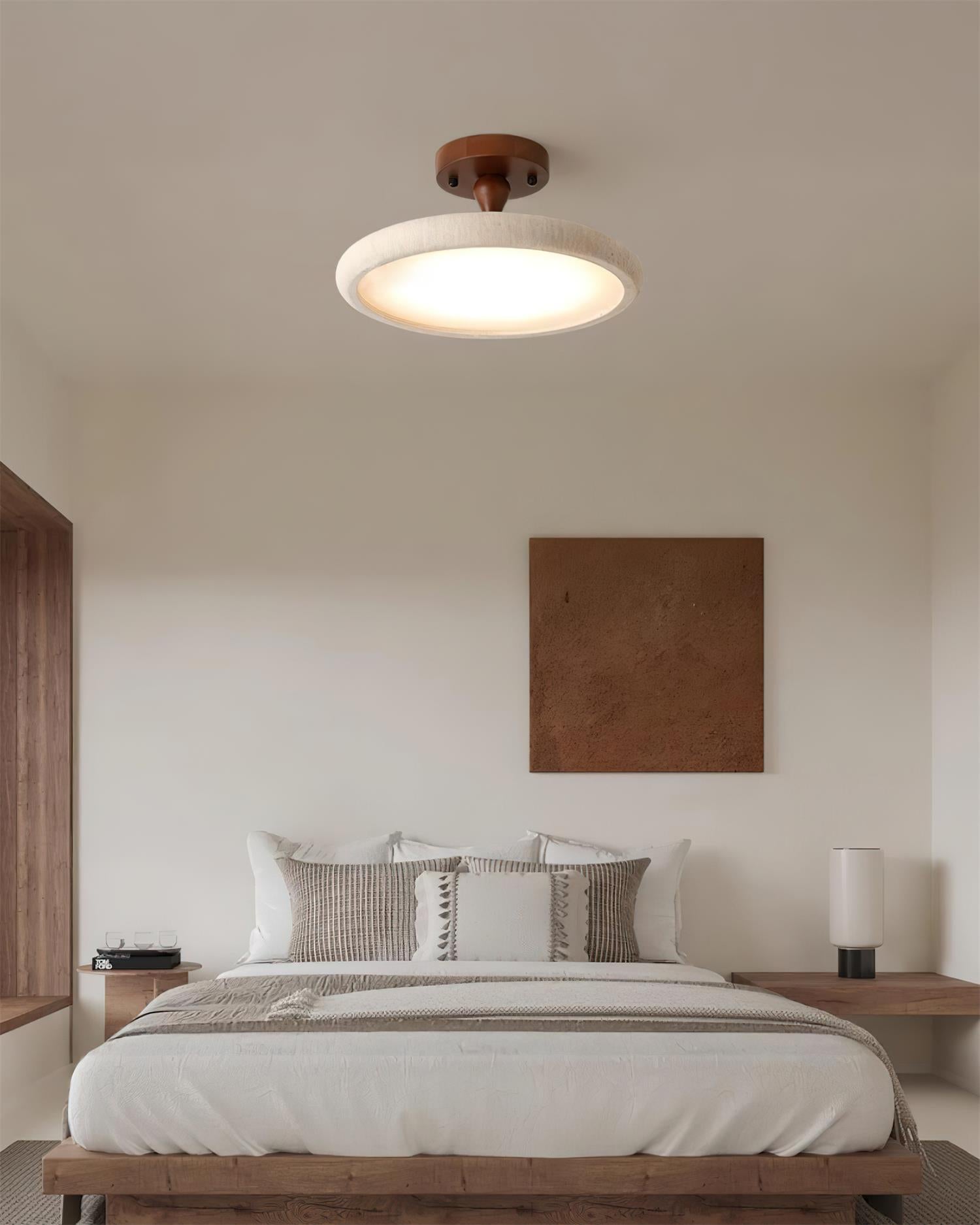 Dovai Travertine Semi Flush Ceiling Light - Neutralighting