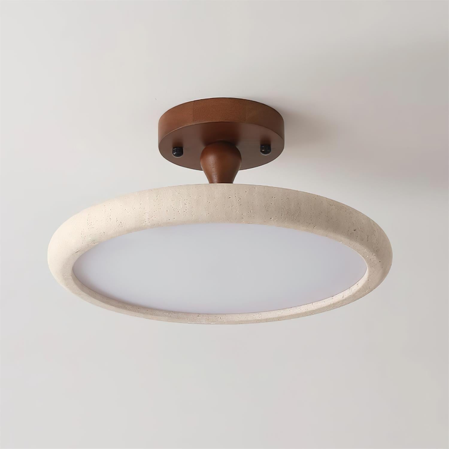Dovai Travertine Semi Flush Ceiling Light - Neutralighting
