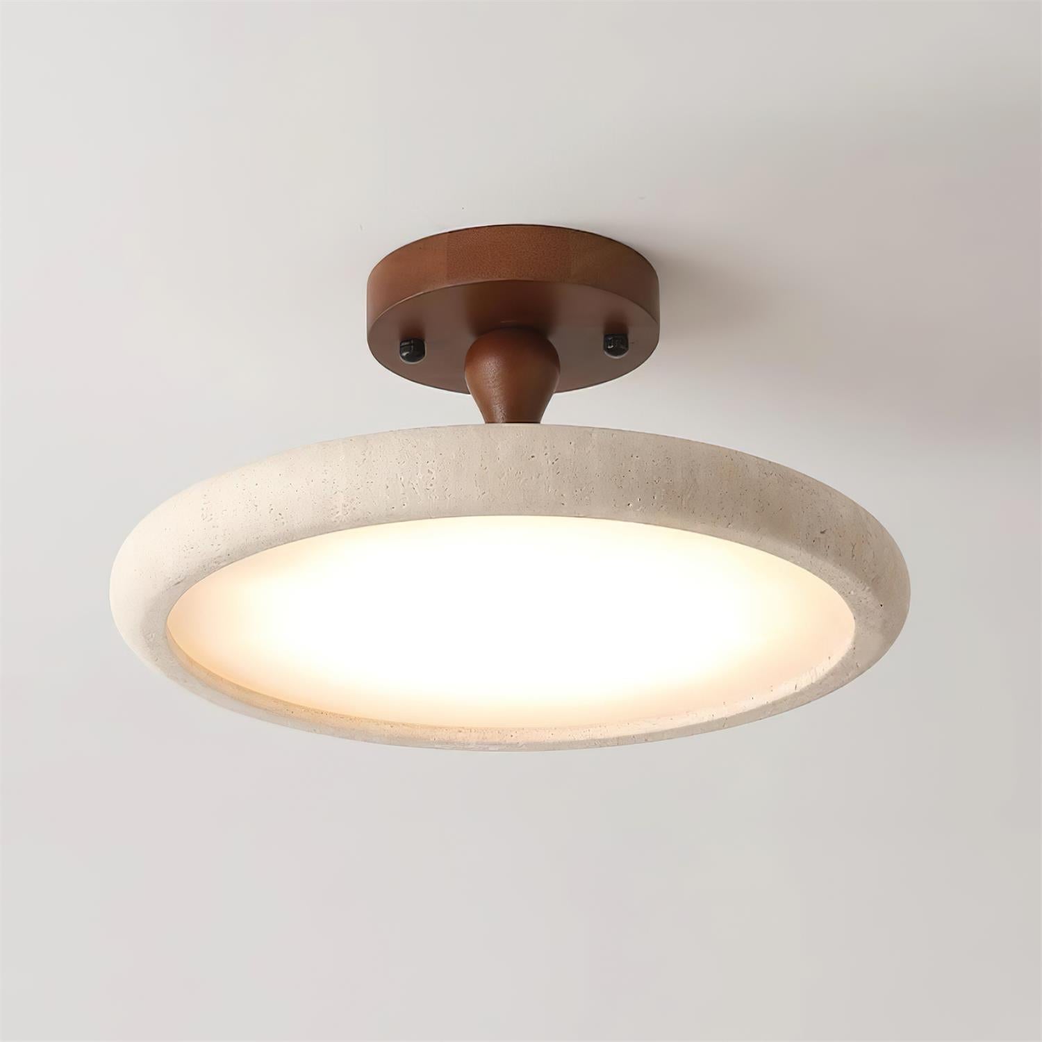 Dovai Travertine Semi Flush Ceiling Light - Neutralighting