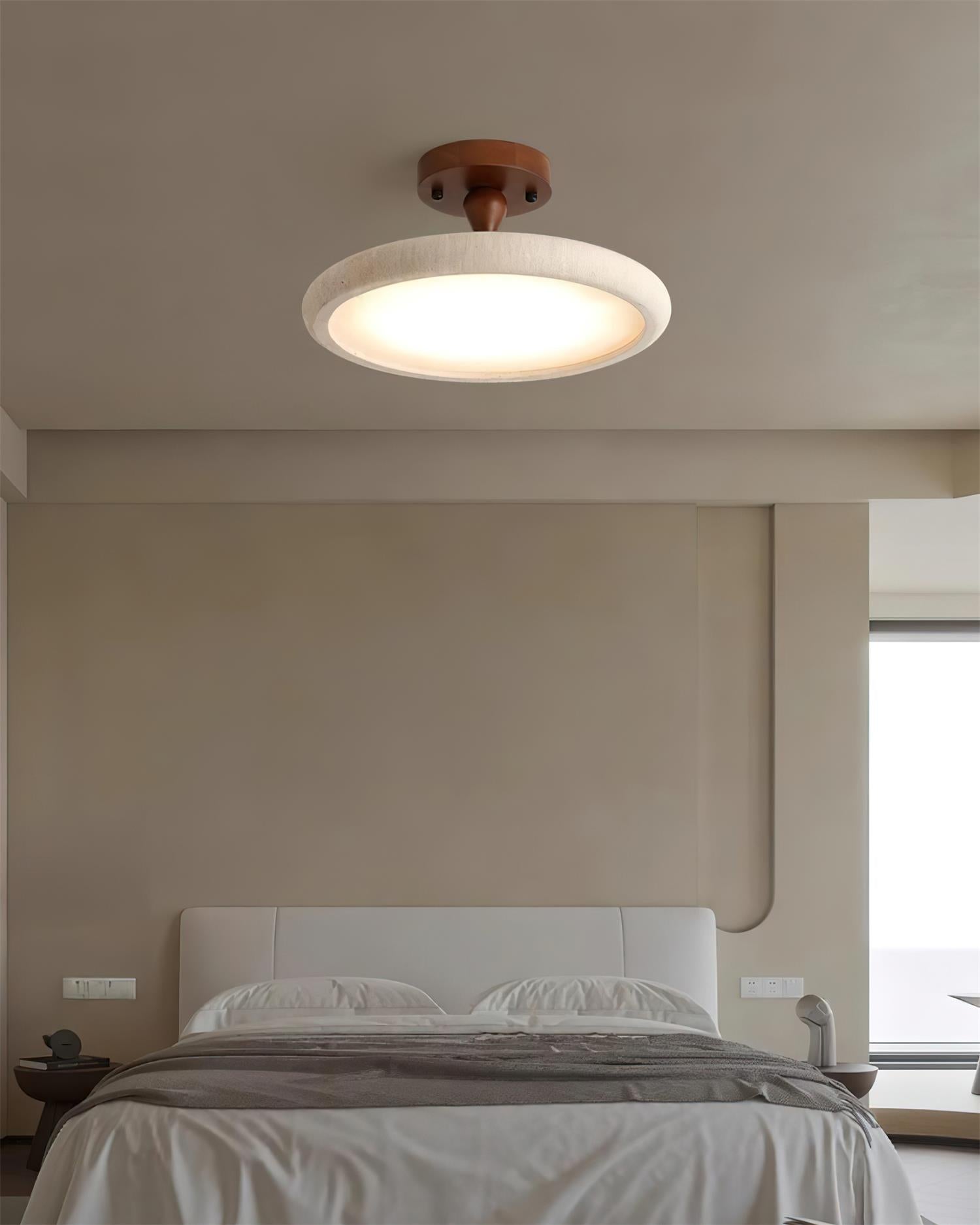 Dovai Travertine Semi Flush Ceiling Light - Neutralighting