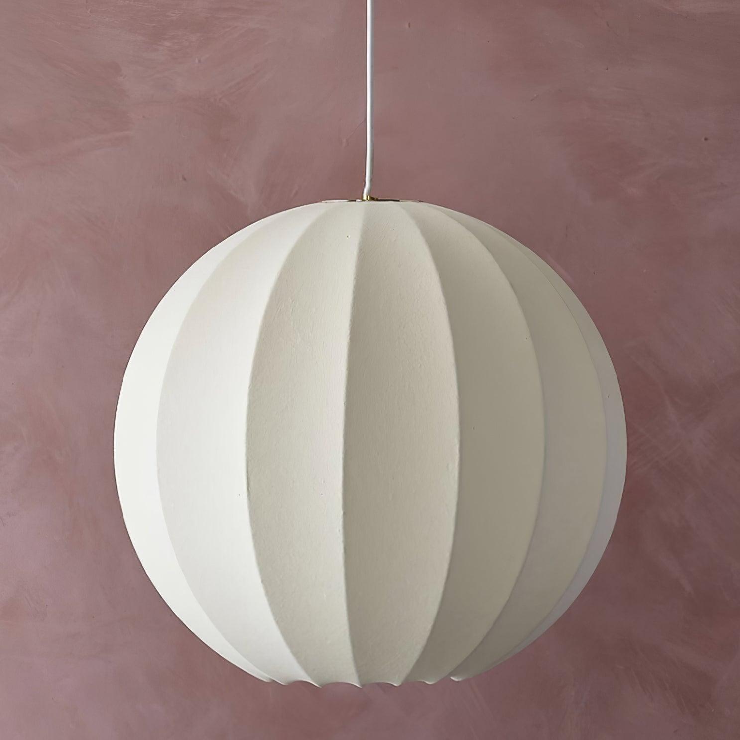 Pendant Light Silk Ribbed Globe Modern Minimalist Ambient Dining - Neutralighting