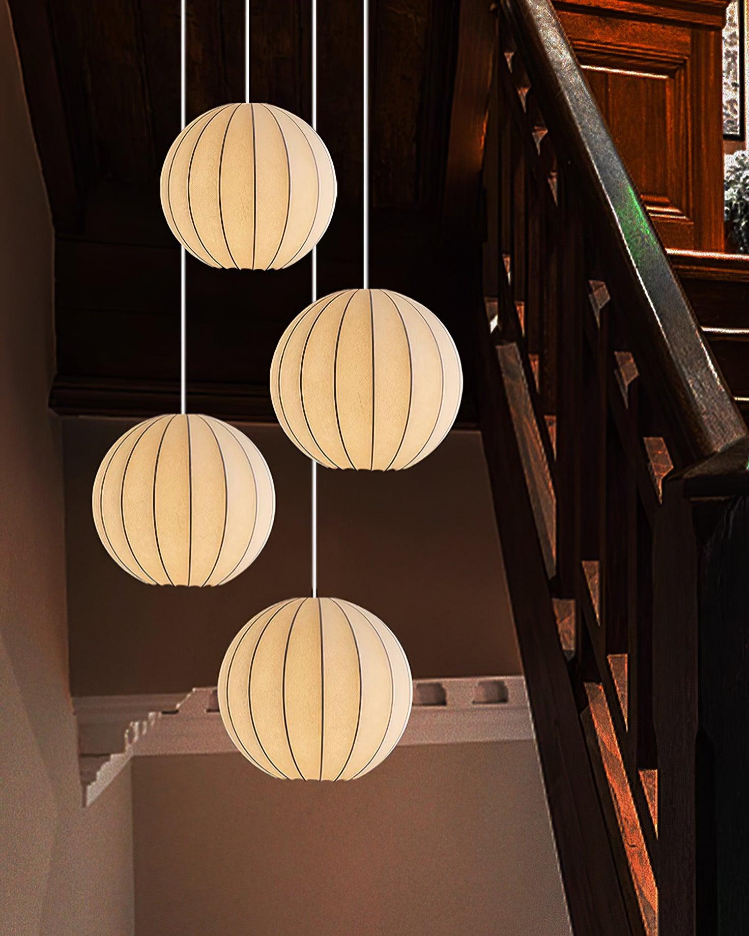 Pendant Light Silk Ribbed Globe Modern Minimalist Ambient Dining - Neutralighting
