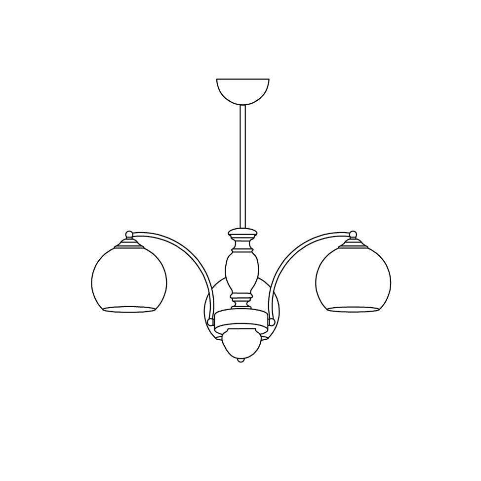 Chandelier Glass Shades Metal Frame Wood Accents Mid-Century Calm - Neutralighting