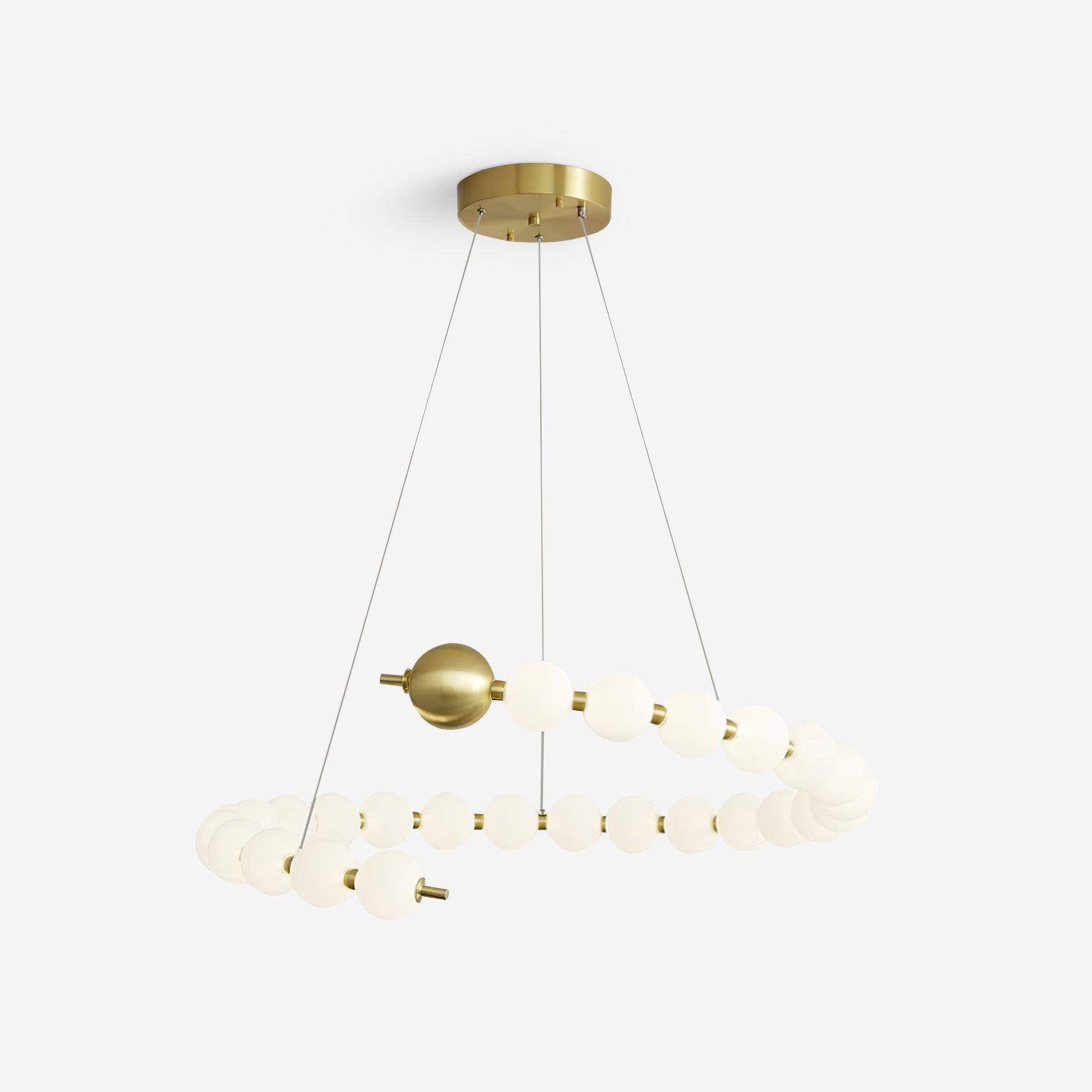 Chandelier Brass Ring Acrylic Spheres Modern Minimalist - Neutralighting
