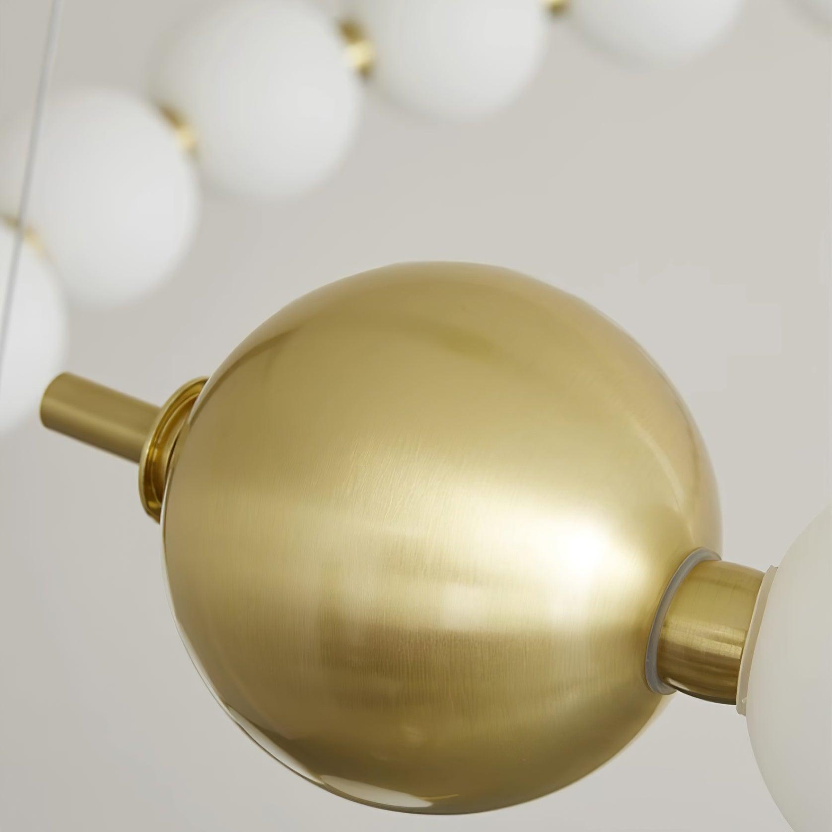 Chandelier Brass Ring Acrylic Spheres Modern Minimalist - Neutralighting