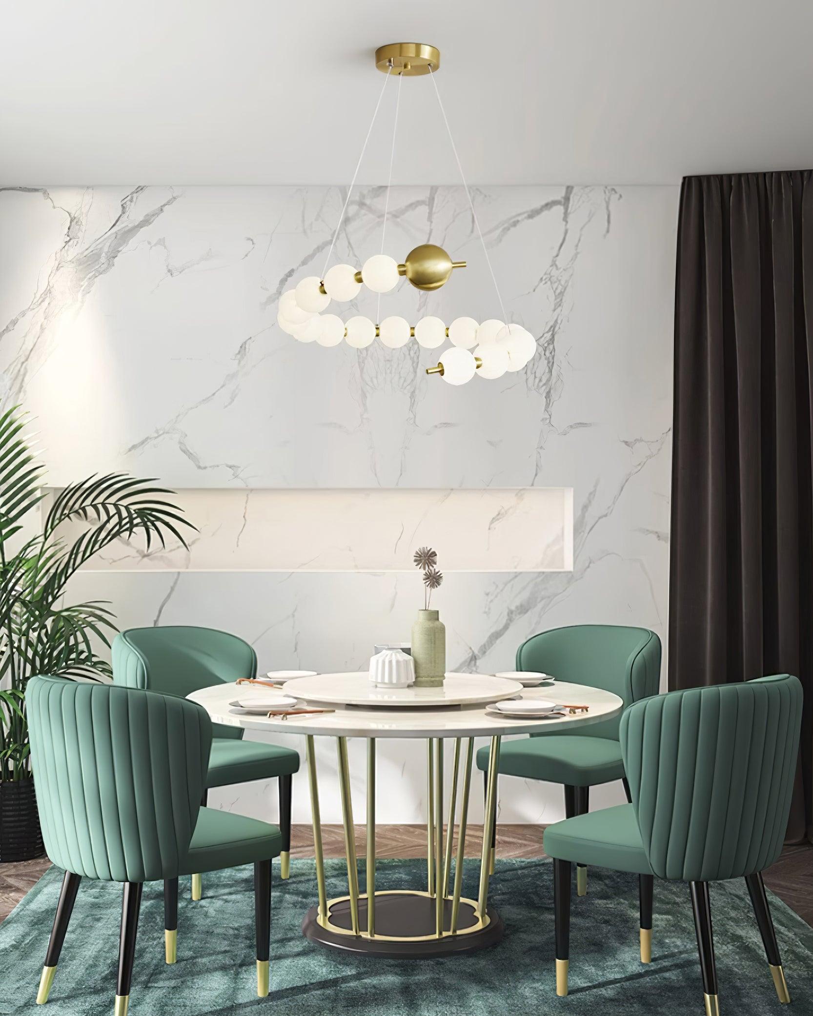 Chandelier Brass Ring Acrylic Spheres Modern Minimalist - Neutralighting
