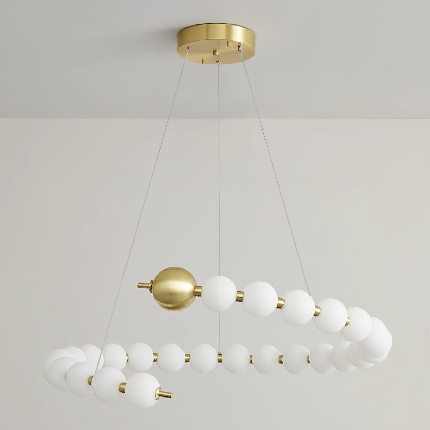 Chandelier Brass Ring Acrylic Spheres Modern Minimalist - Neutralighting