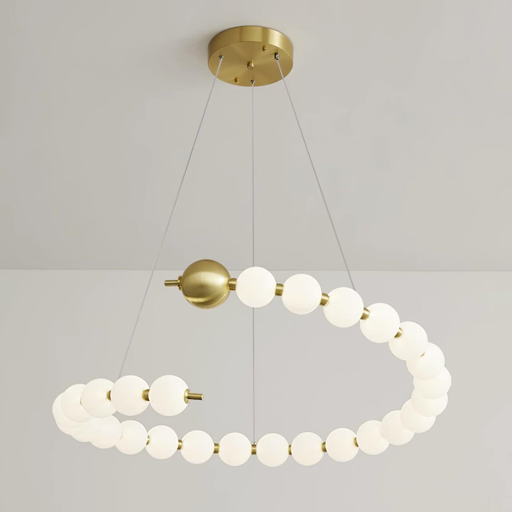 Chandelier Brass Ring Acrylic Spheres Modern Minimalist - Neutralighting