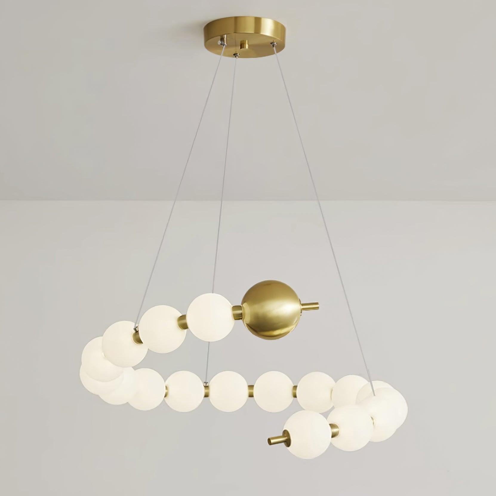 Chandelier Brass Ring Acrylic Spheres Modern Minimalist - Neutralighting