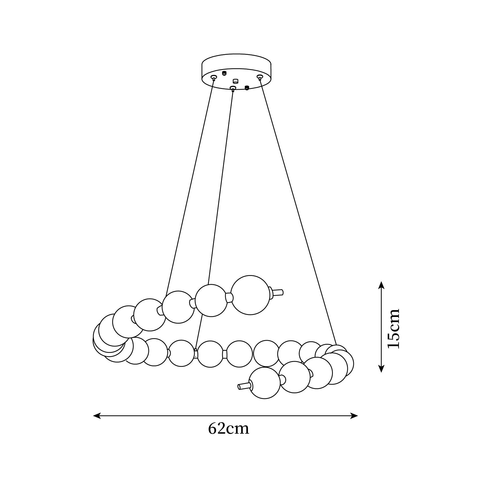 Chandelier Brass Ring Acrylic Spheres Modern Minimalist - Neutralighting