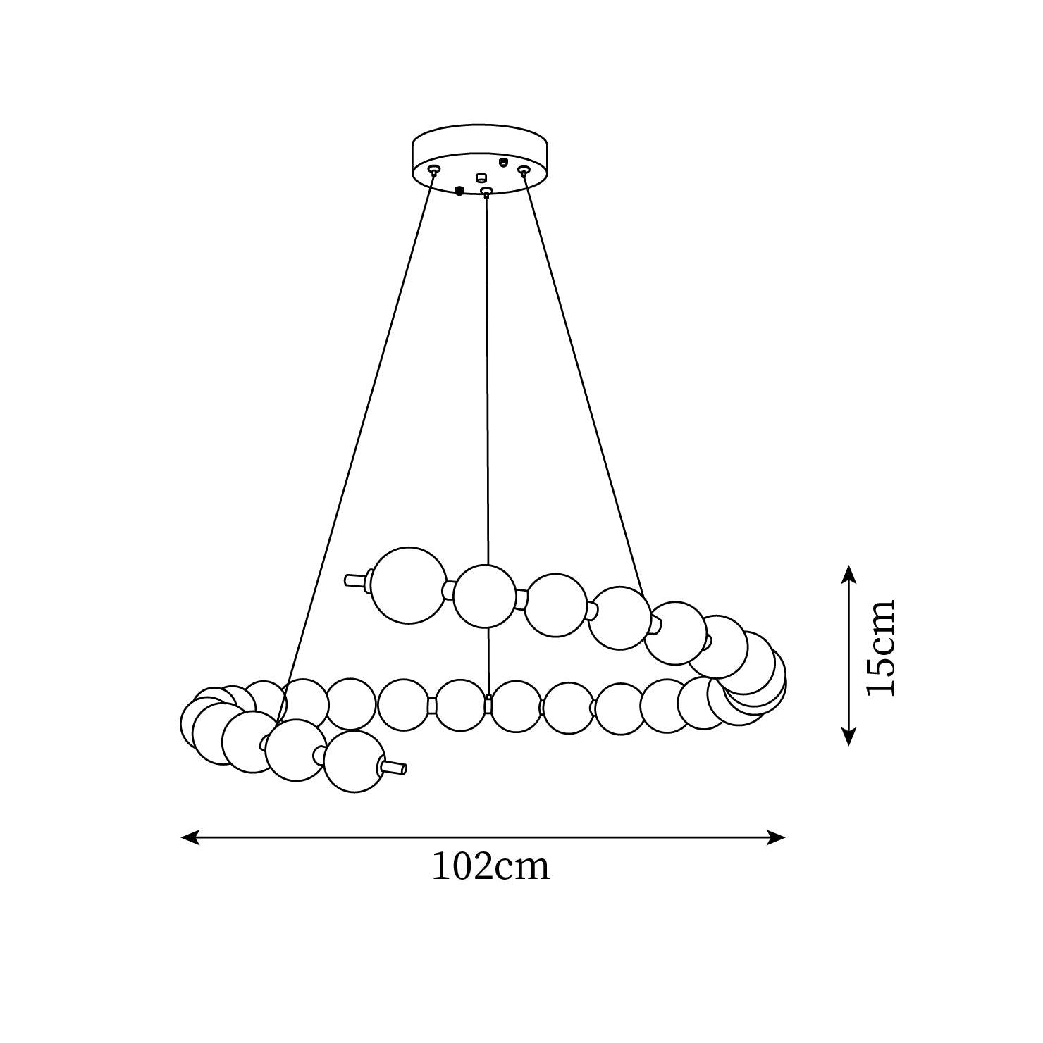Chandelier Brass Ring Acrylic Spheres Modern Minimalist - Neutralighting