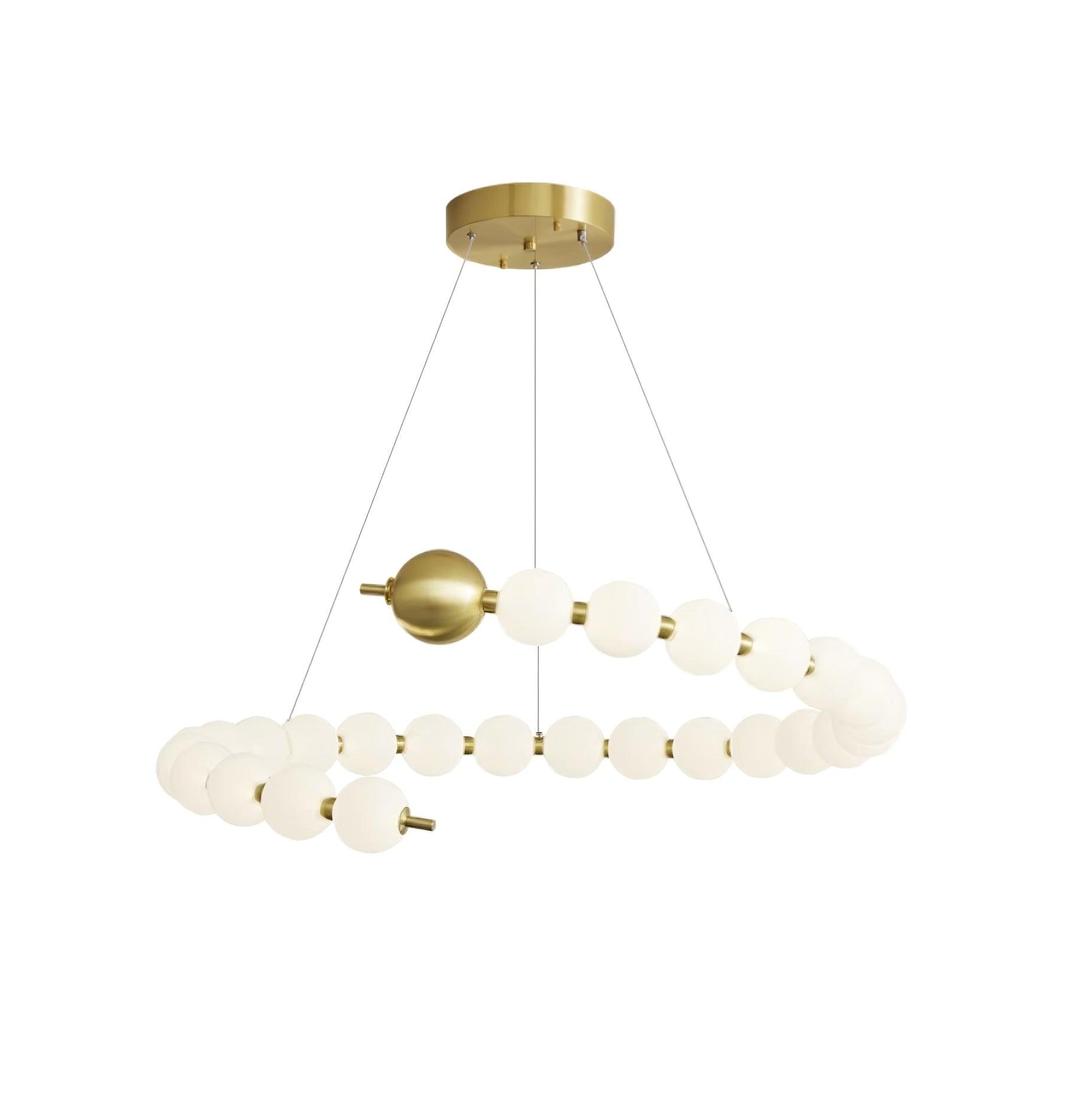 Chandelier Brass Ring Acrylic Spheres Modern Minimalist - Neutralighting