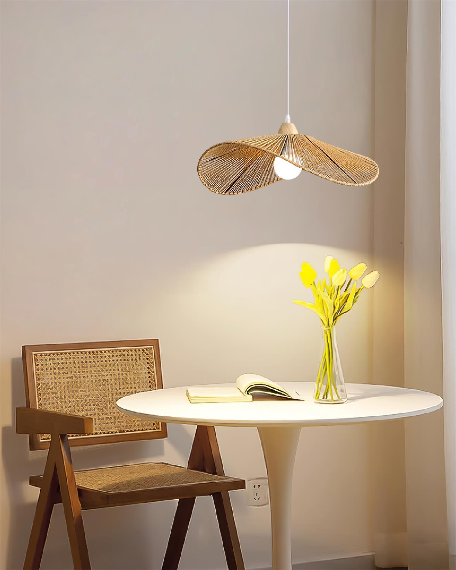 Pendant Lamp Woven Hemp Shade Sculptural Natural Modern - Neutralighting