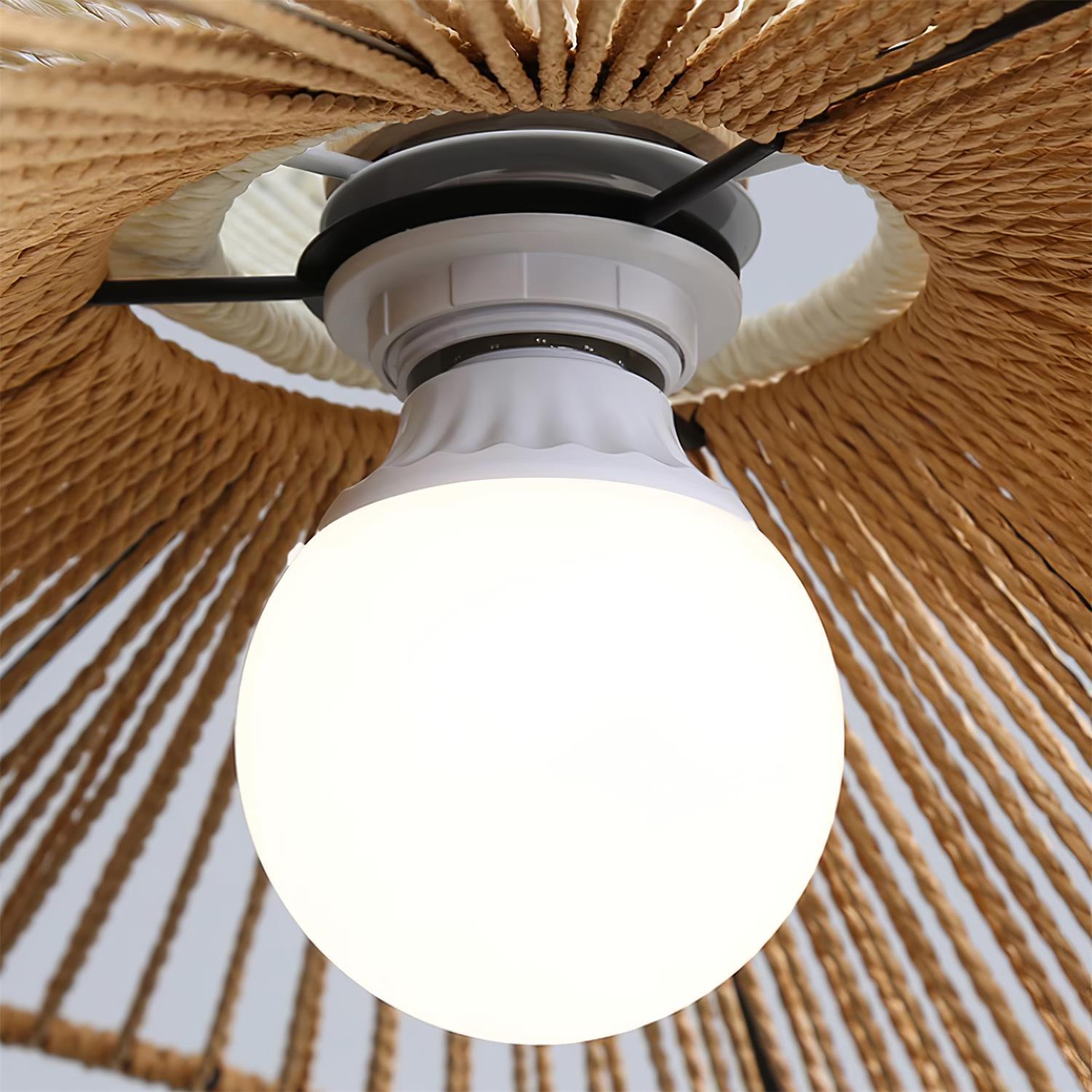 Pendant Lamp Woven Hemp Shade Sculptural Natural Modern - Neutralighting