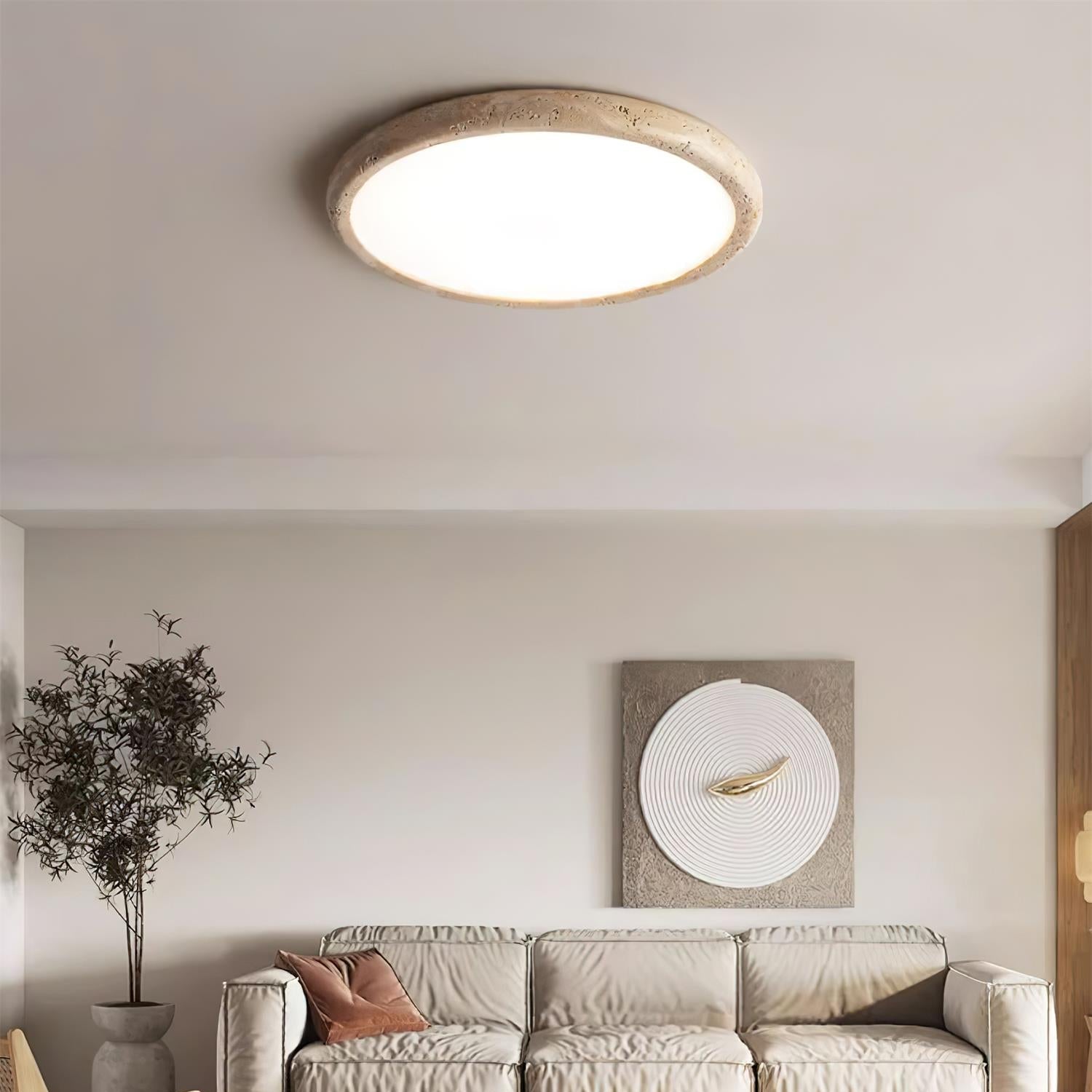 Lunaro Travertine Ceiling Light - Neutralighting
