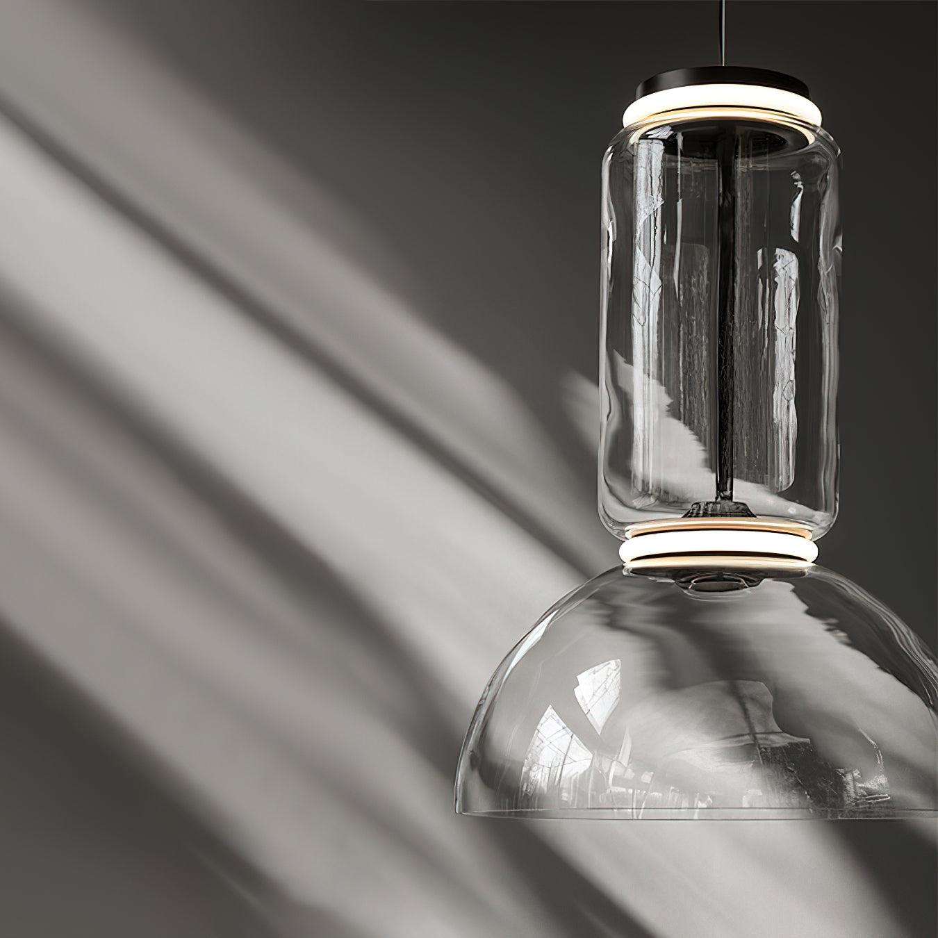 Virelo Stacked Glass Cylinder Pendant Light - Neutralighting