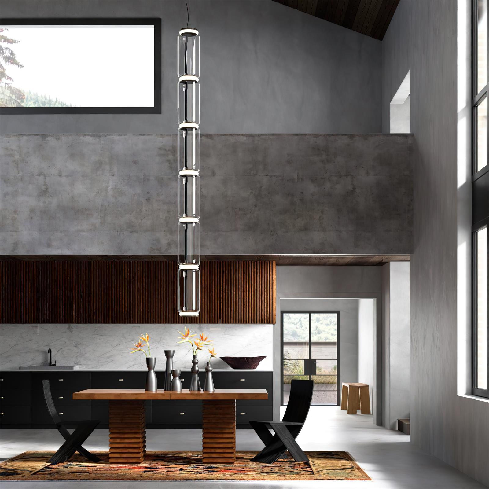 Virelo Stacked Glass Cylinder Pendant Light - Neutralighting