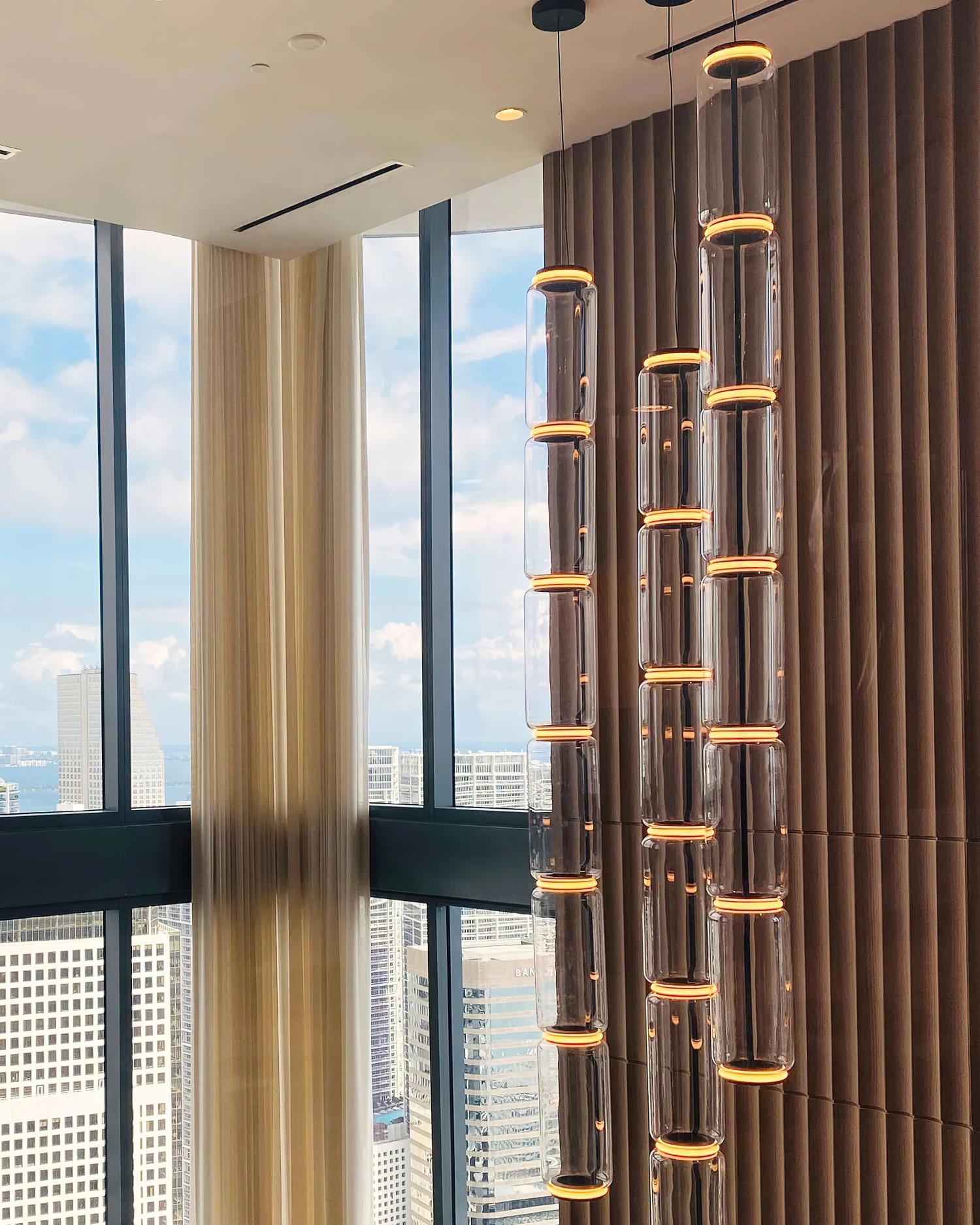 Virelo Stacked Glass Cylinder Pendant Light - Neutralighting