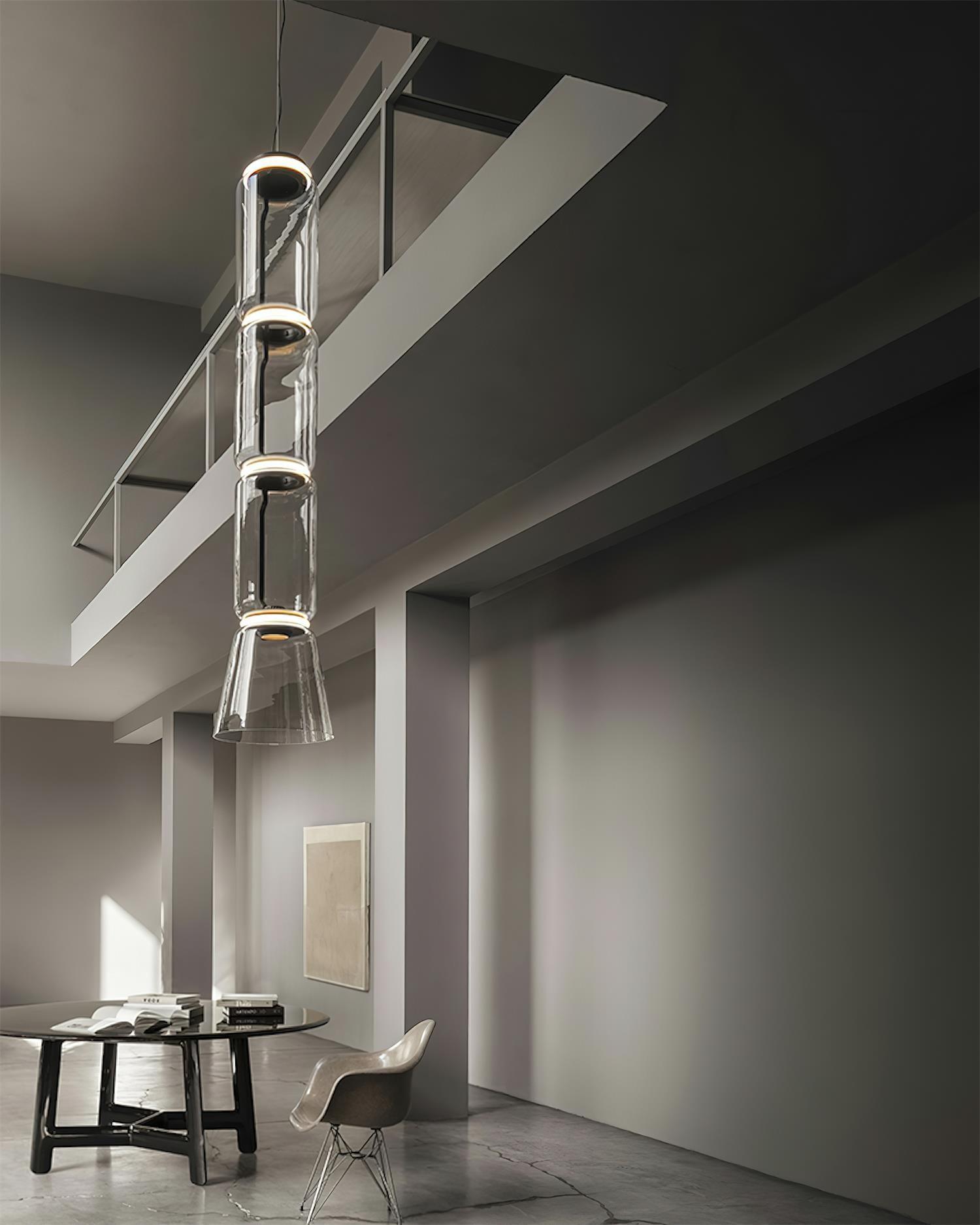 Virelo Stacked Glass Cylinder Pendant Light - Neutralighting