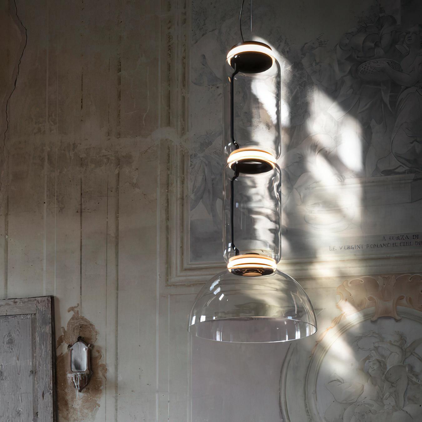 Virelo Stacked Glass Cylinder Pendant Light - Neutralighting
